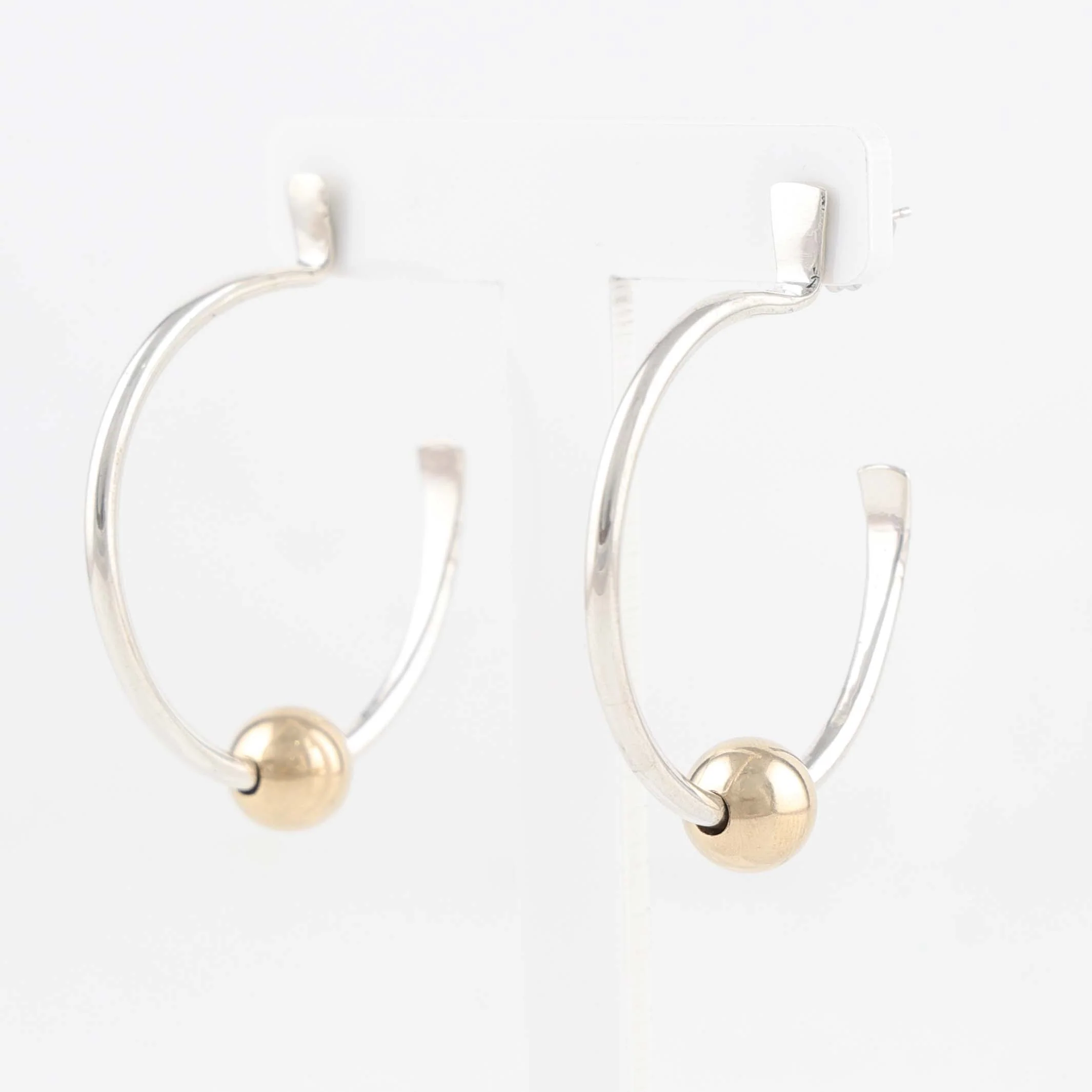 Silver and Gold Hoop Earrings - Image 2