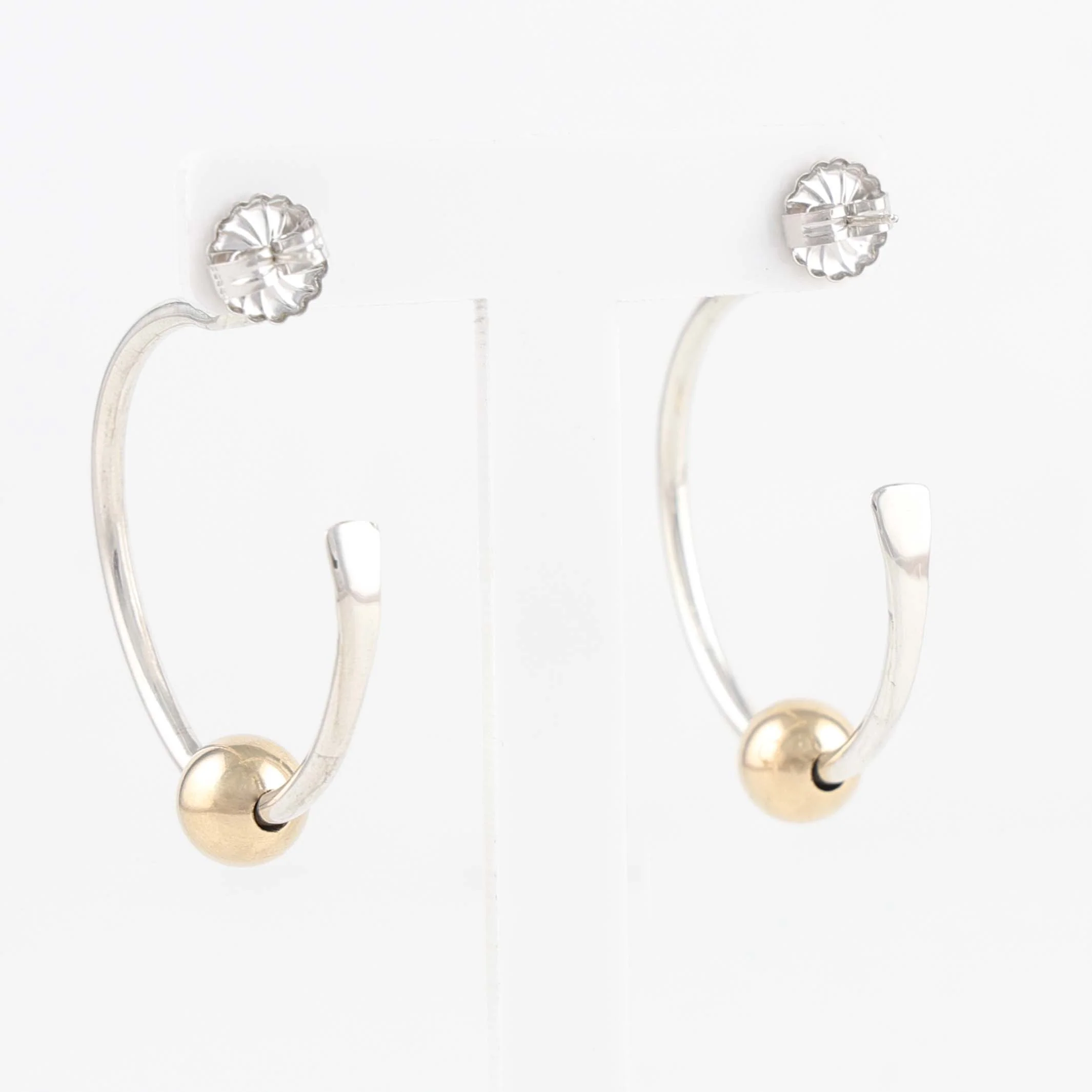 Silver and Gold Hoop Earrings - Image 3