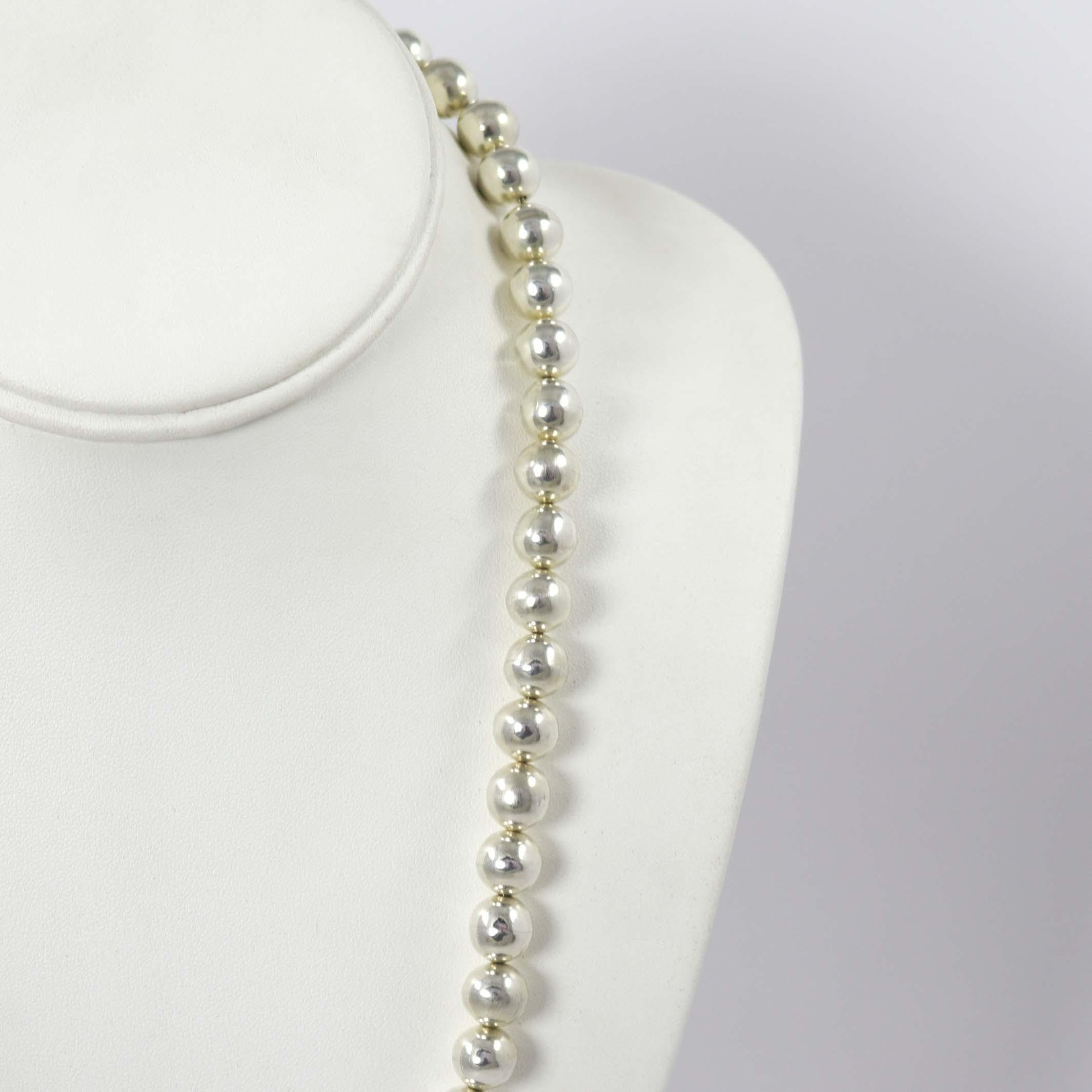 Silver Bead and Coral Necklace - Image 4