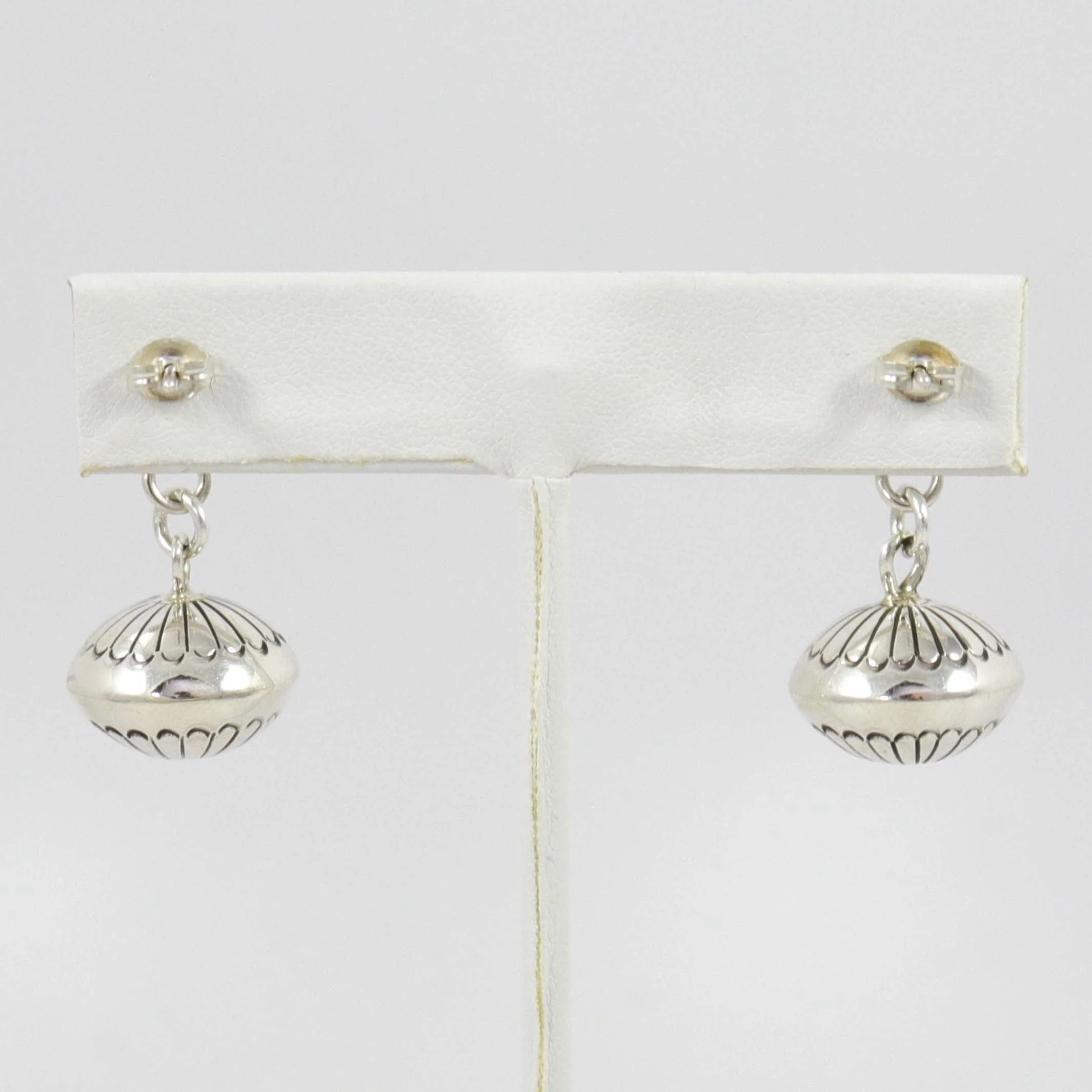 Silver Bead Earrings - Image 2