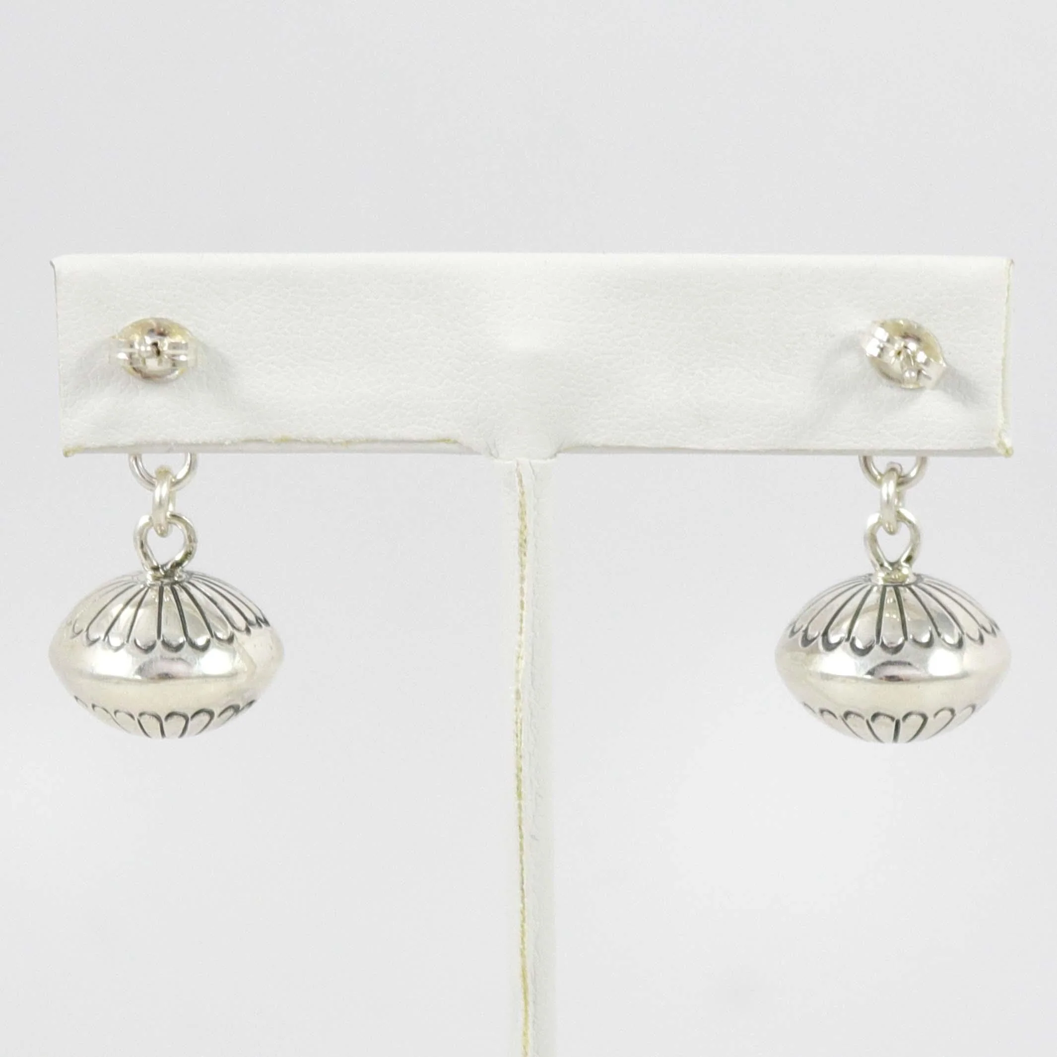 Silver Bead Earrings - Image 2