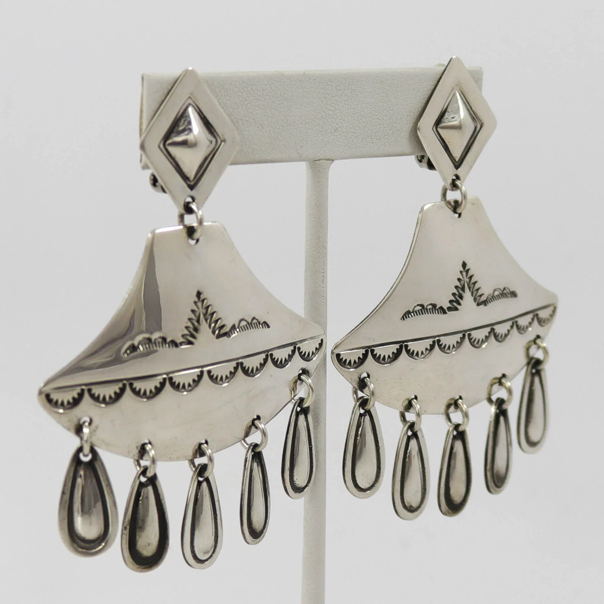 Silver Clip Earrings - Image 2