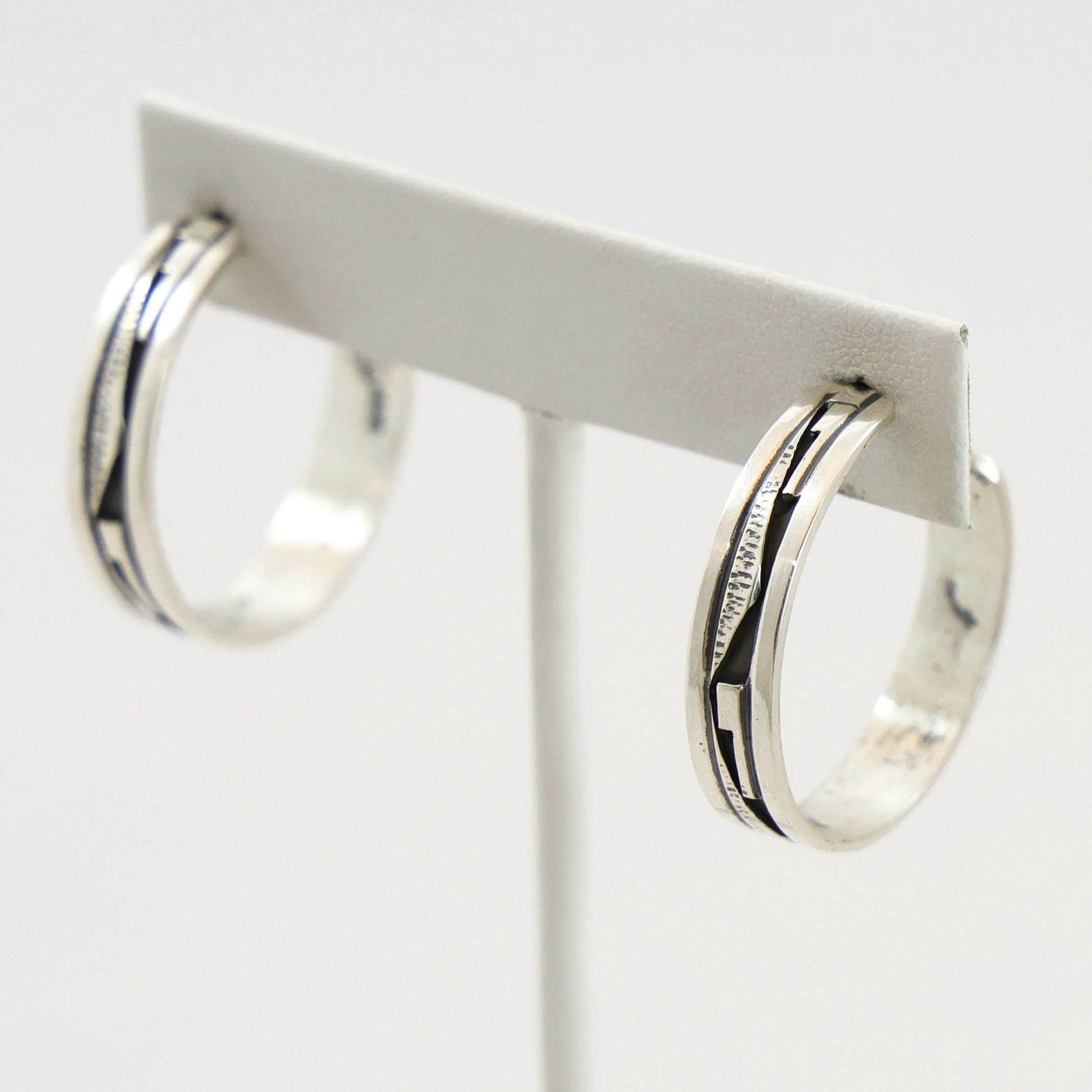 Silver Hoop Earrings - Image 2