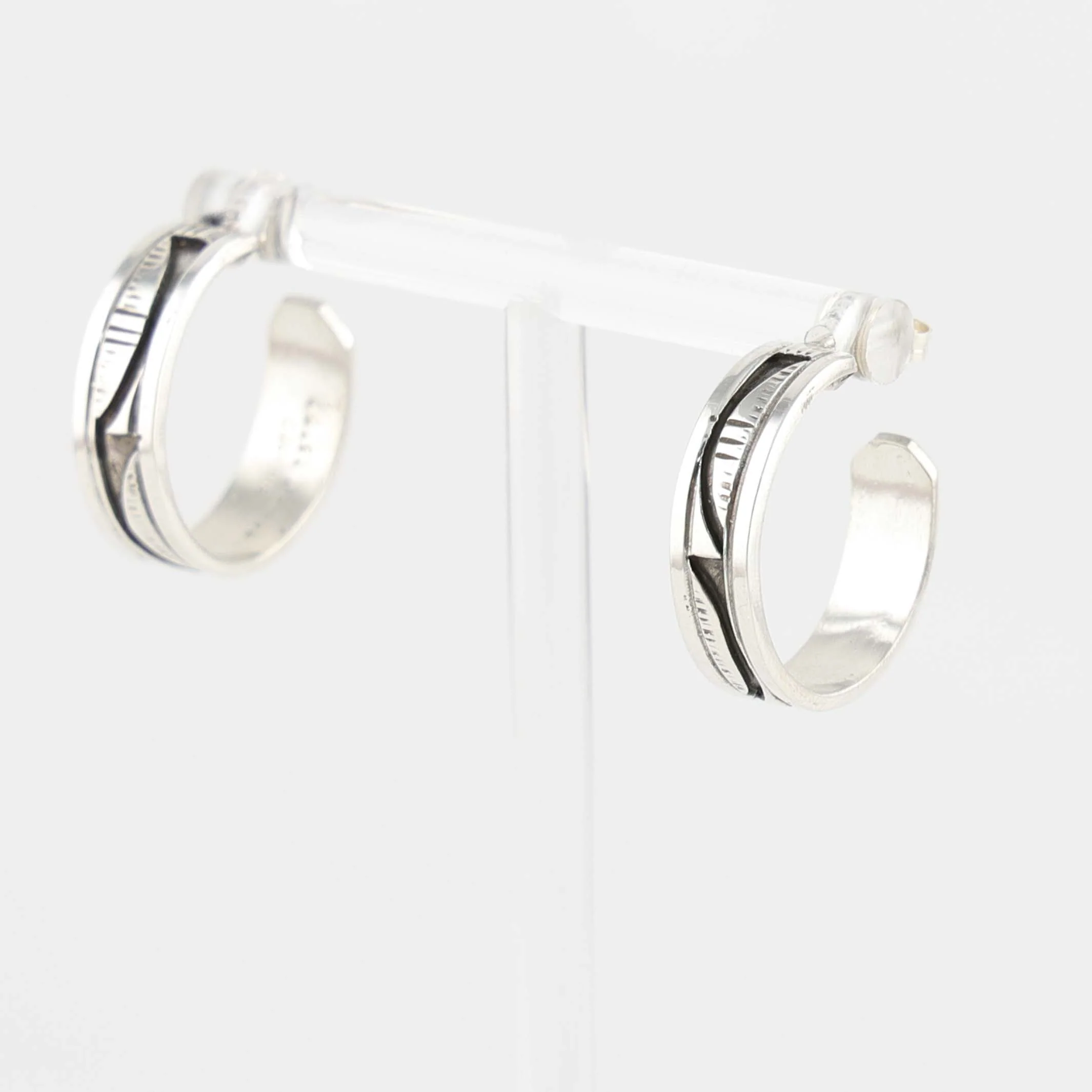 Silver Hoop Earrings - Image 2