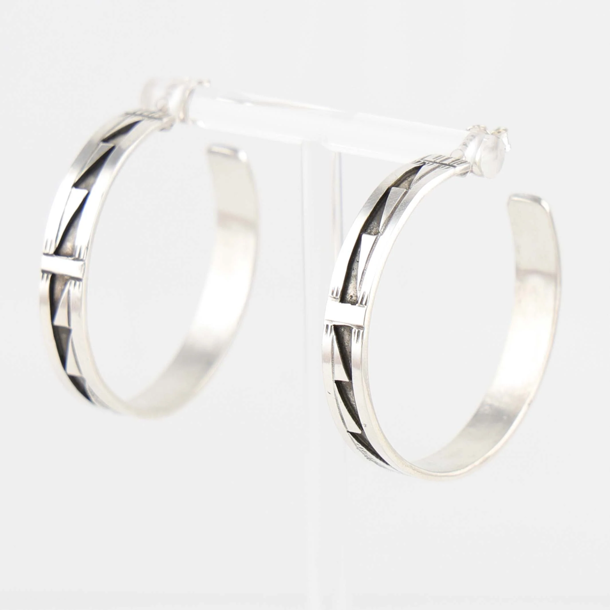 Silver Hoop Earrings - Image 2