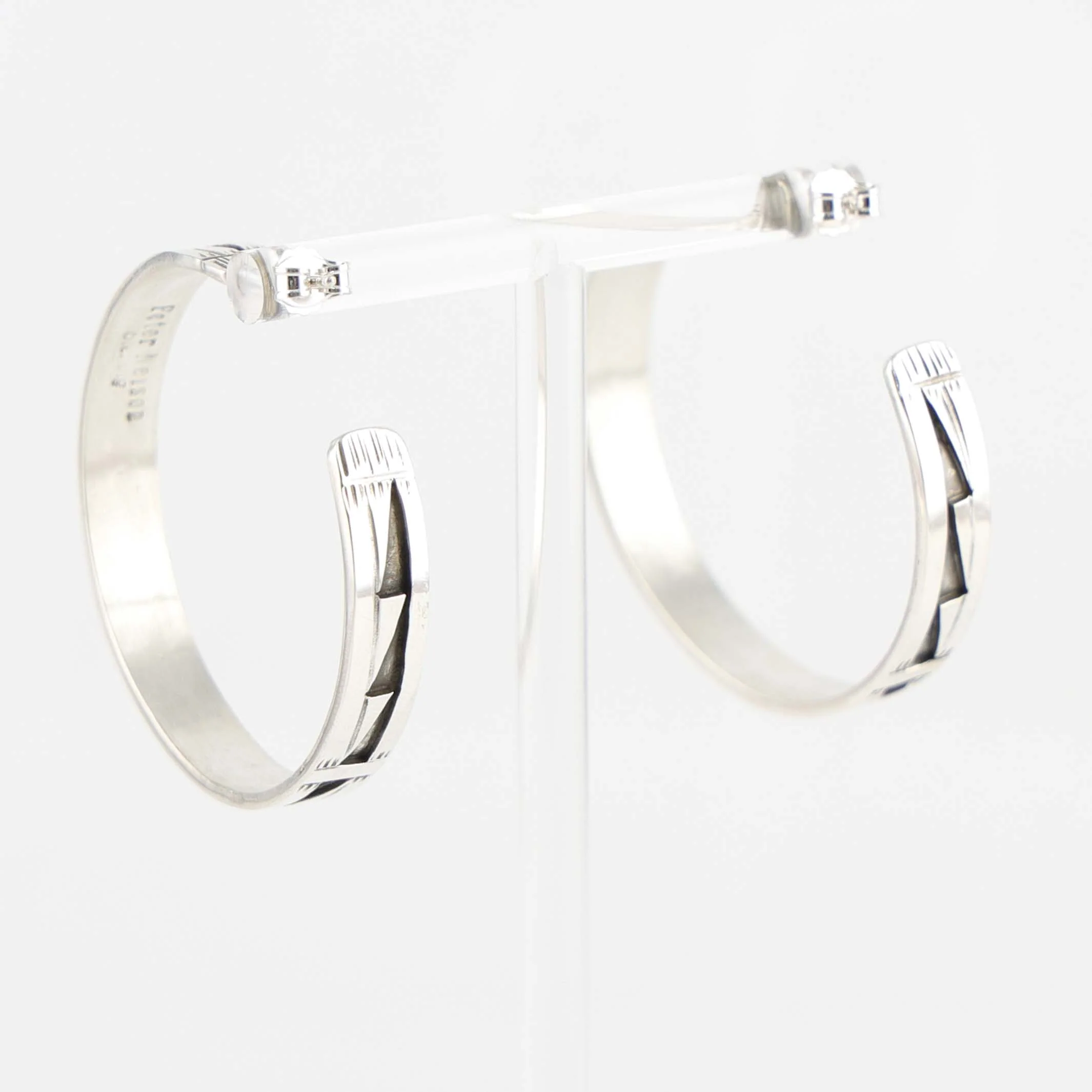Silver Hoop Earrings - Image 3