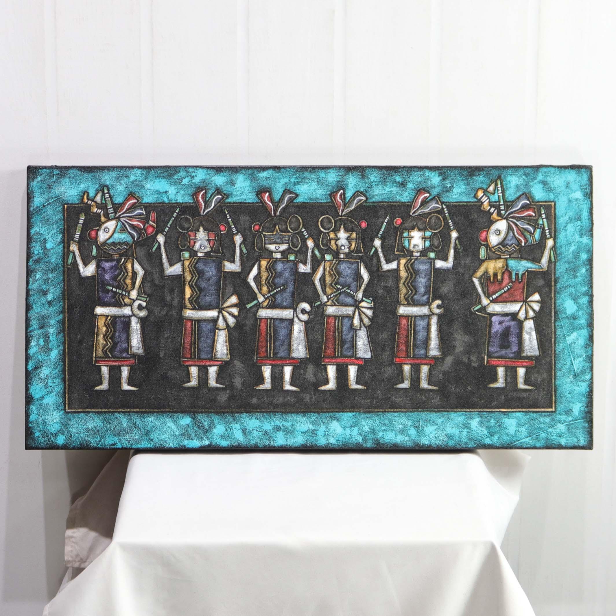 Snake Priest and Maidens Painting