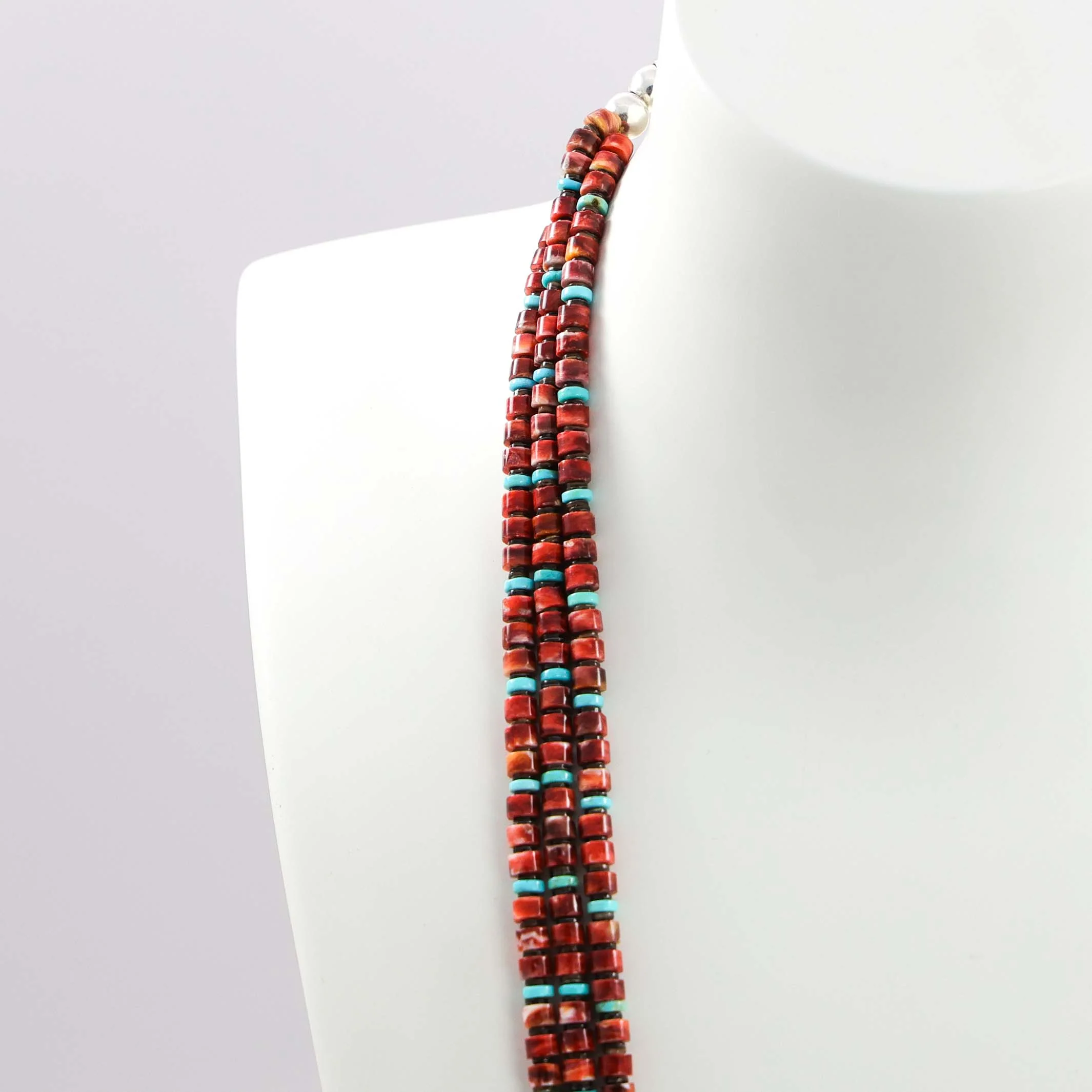 Spiny Oyster and Turquoise Necklace - Image 3