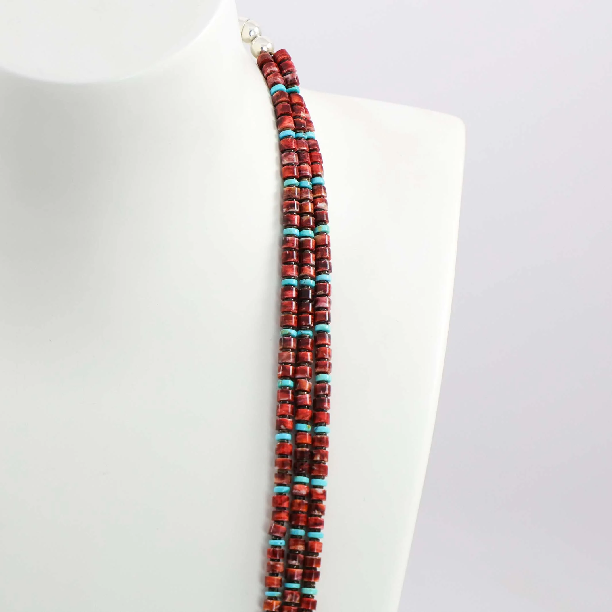 Spiny Oyster and Turquoise Necklace - Image 4