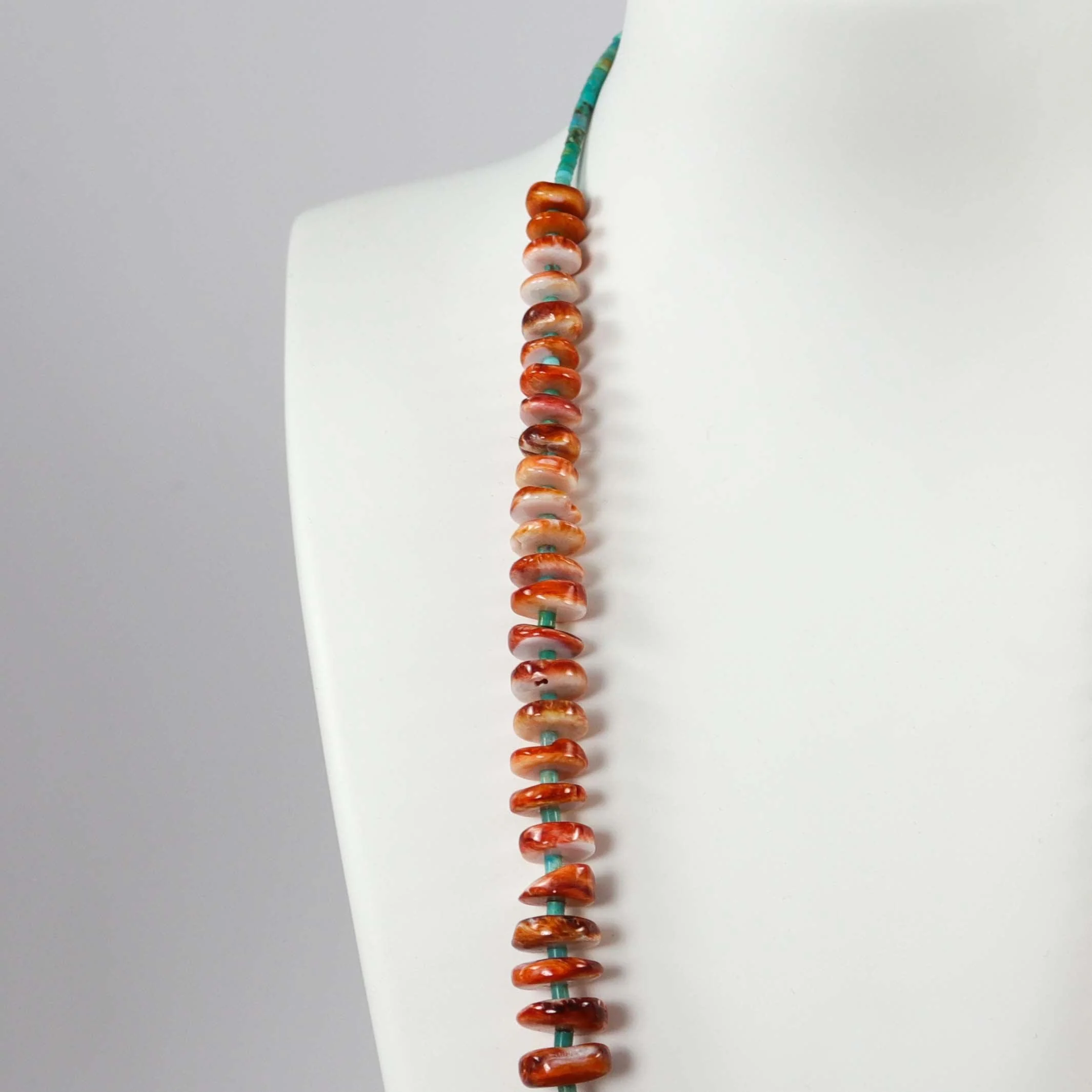 Spiny Oyster Shell and Turquoise Necklace - Image 3