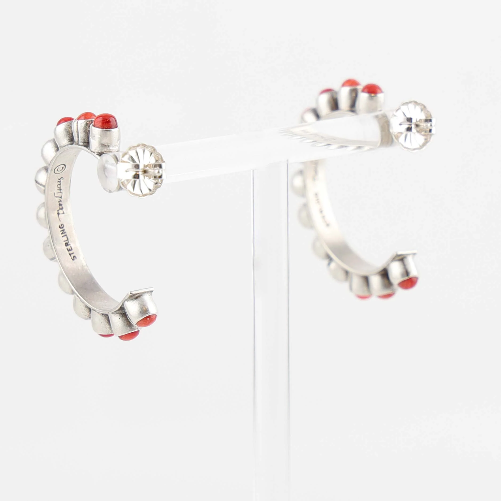 Spiny Oyster Shell Hoop Earrings - Image 3