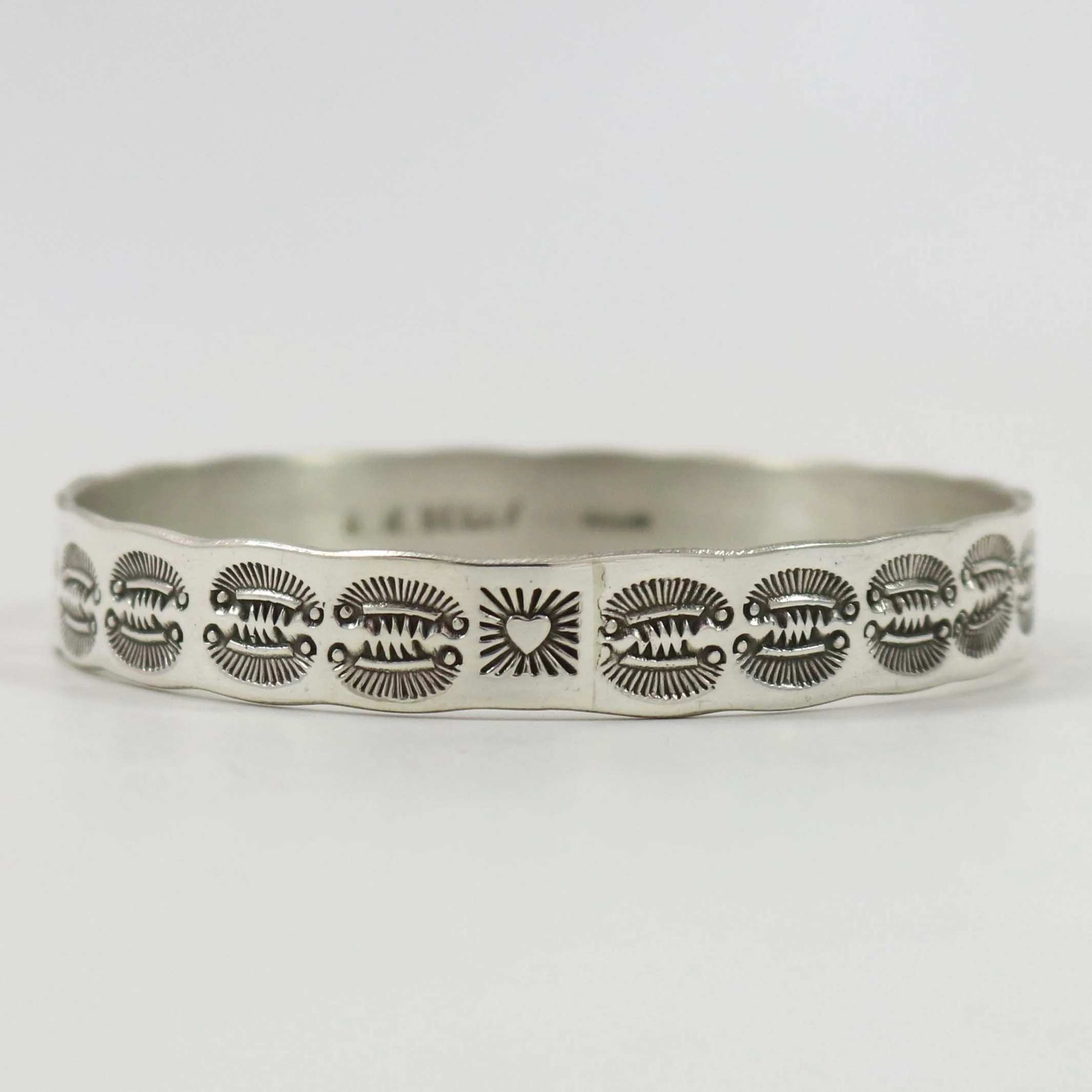 Stamped Silver Bangle - Image 4