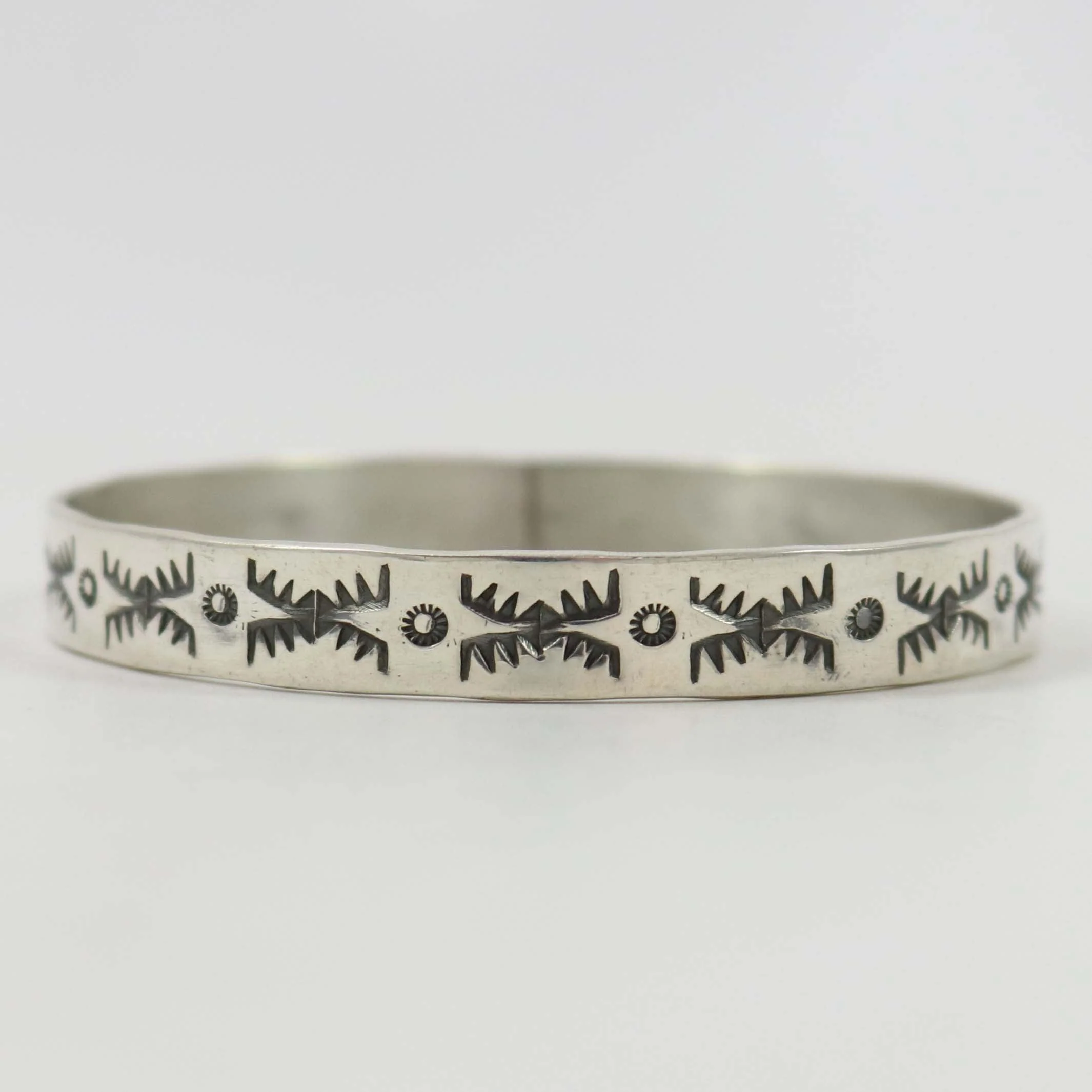 Stamped Silver Bangle