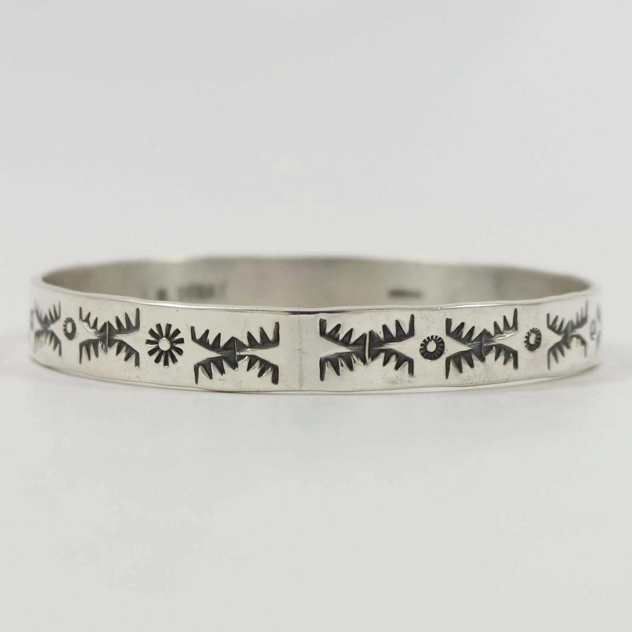 Stamped Silver Bangle - Image 4