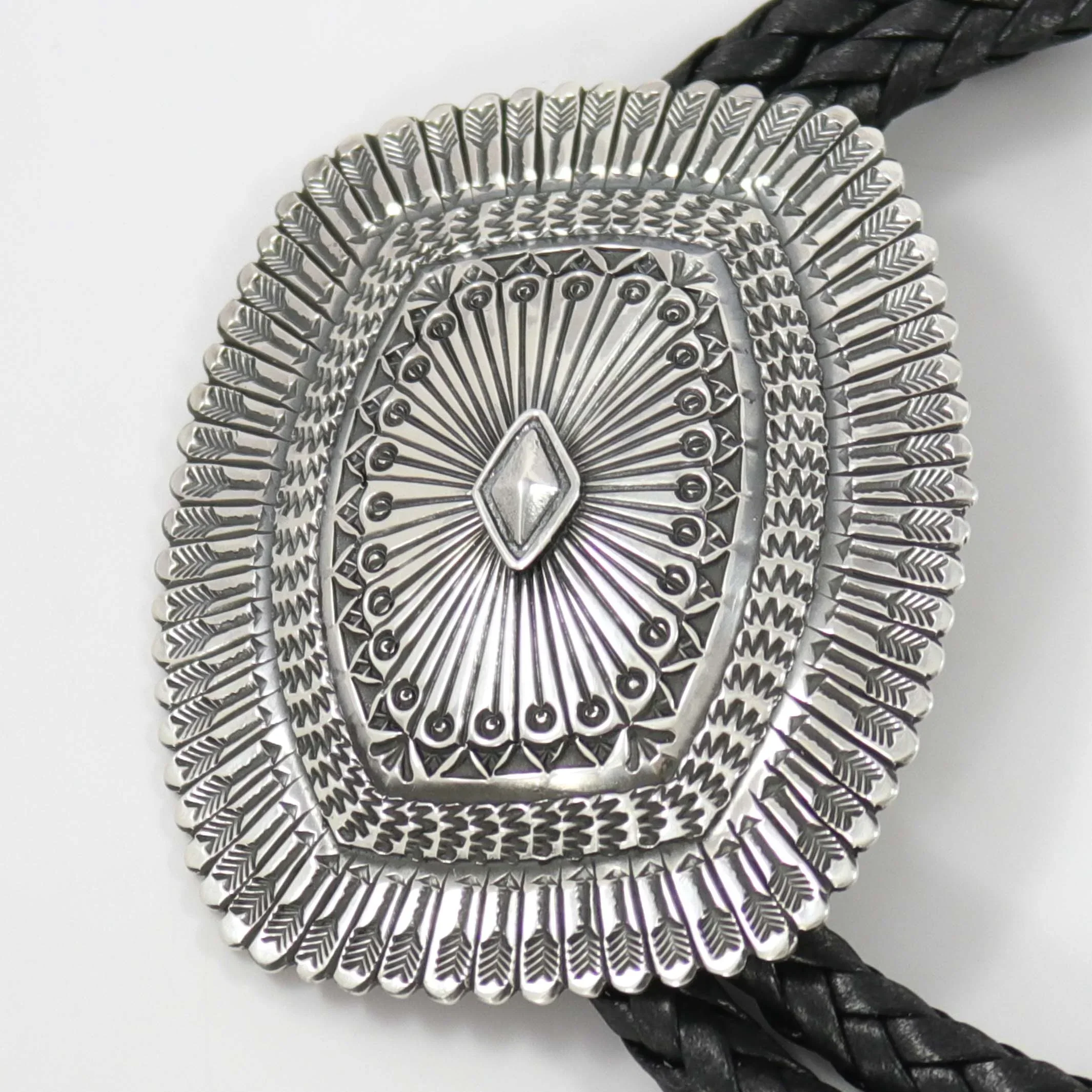 Stamped Silver Bola Tie
