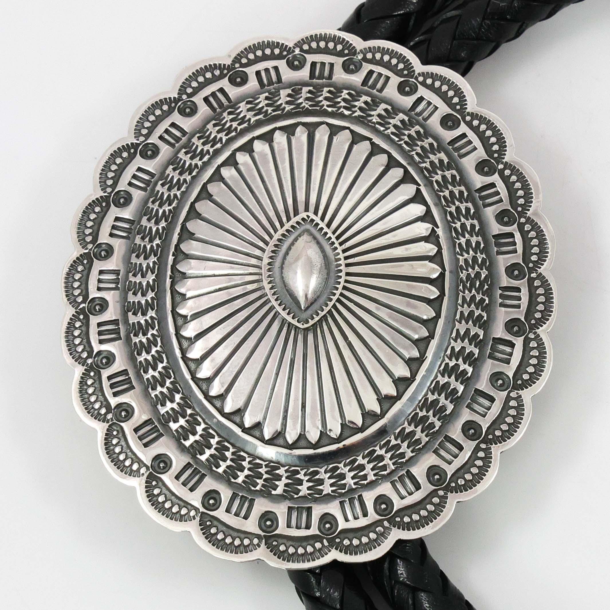 Stamped Silver Bola Tie