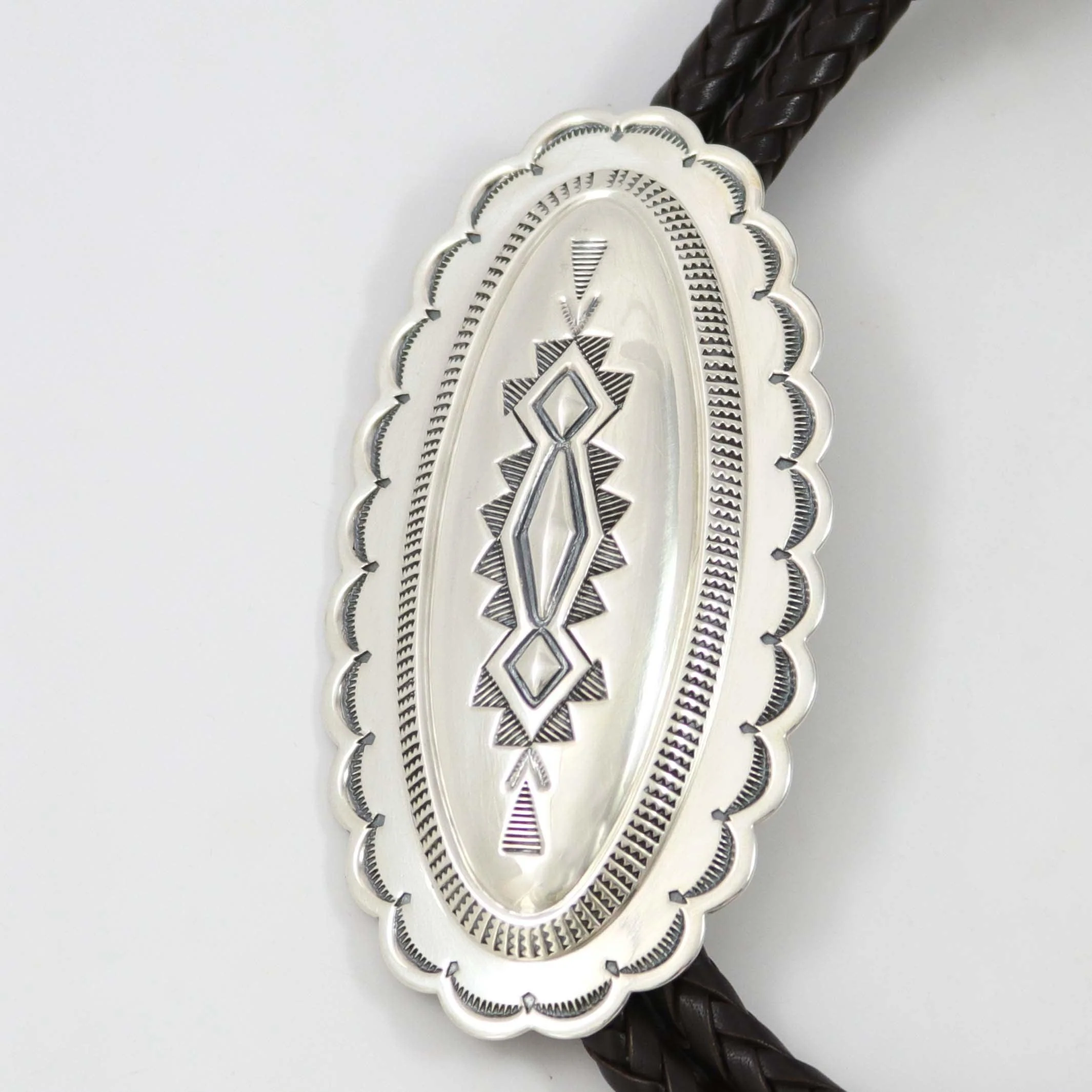 Stamped Silver Bola Tie