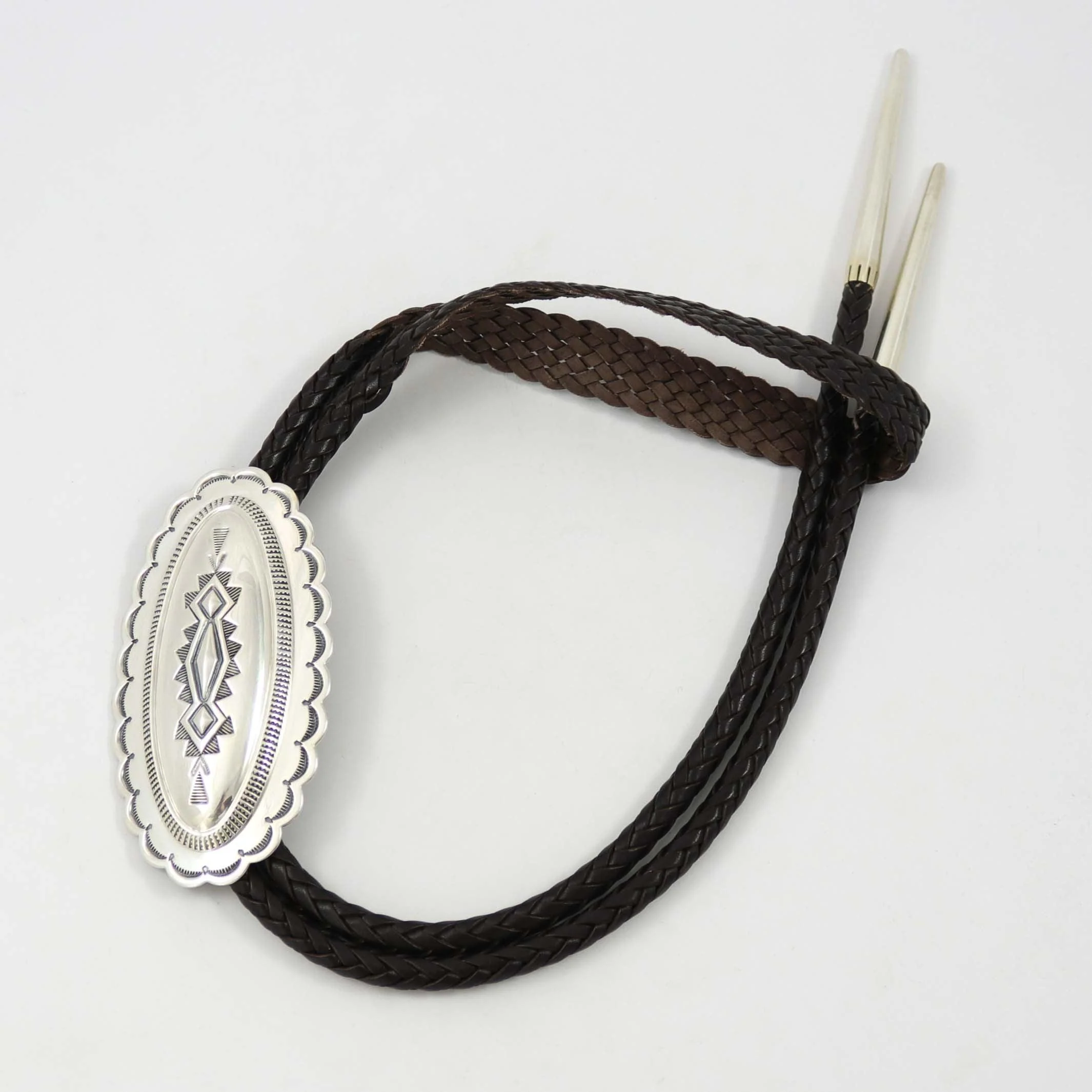Stamped Silver Bola Tie - Image 2