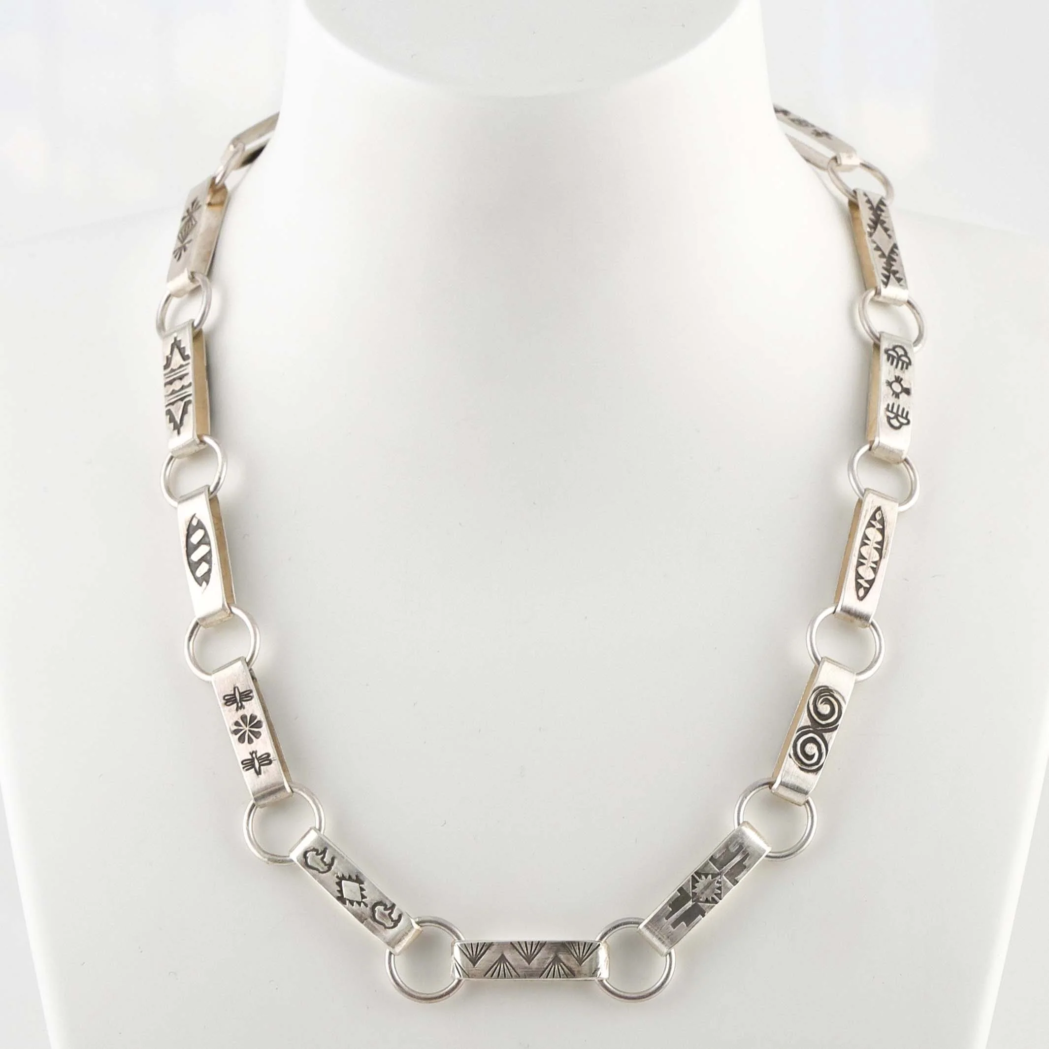 Stamped Silver Chain