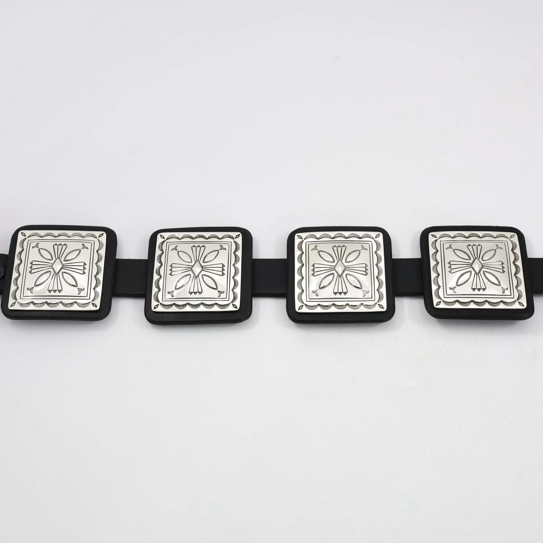 Stamped Silver Concha Belt - Image 4