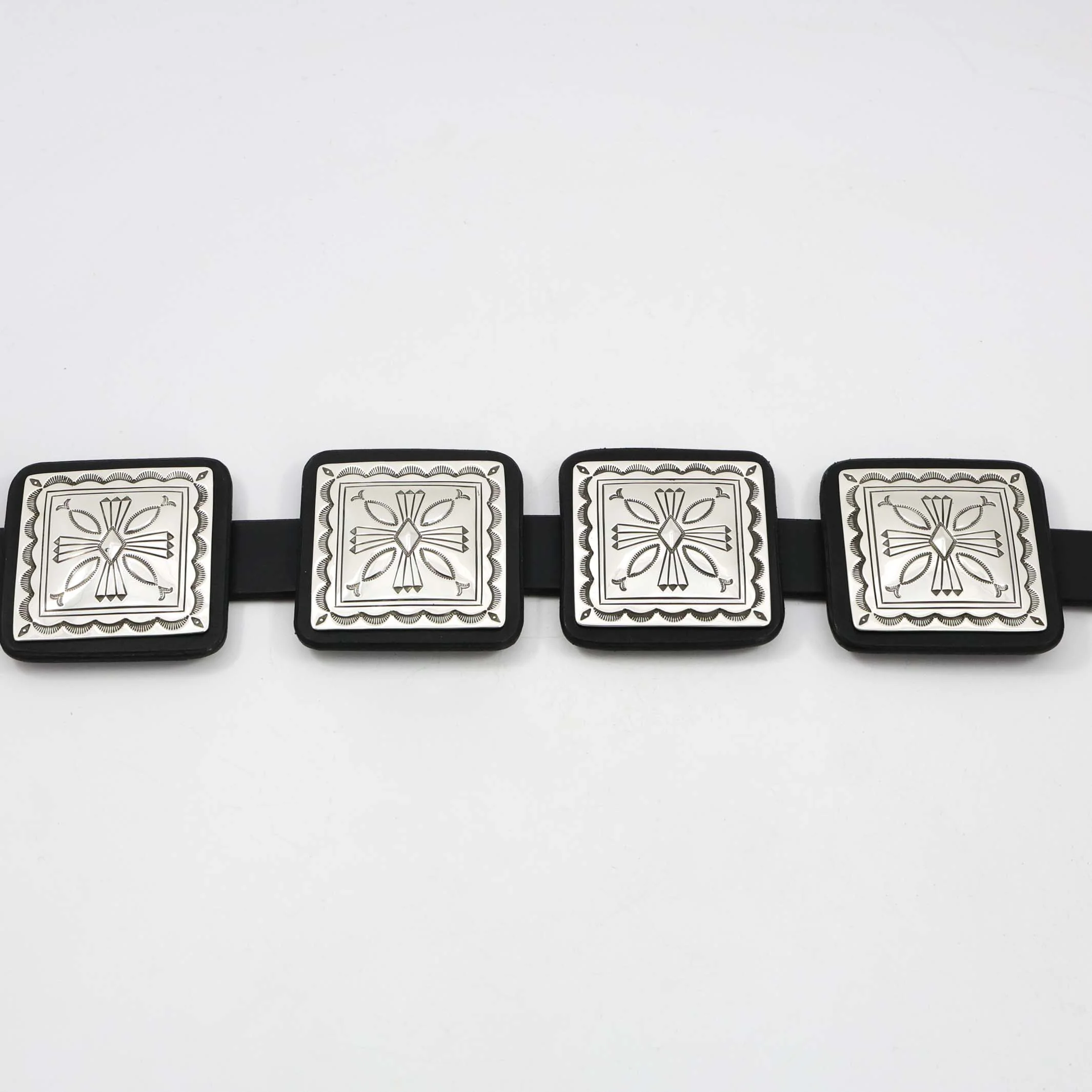 Stamped Silver Concha Belt - Image 5