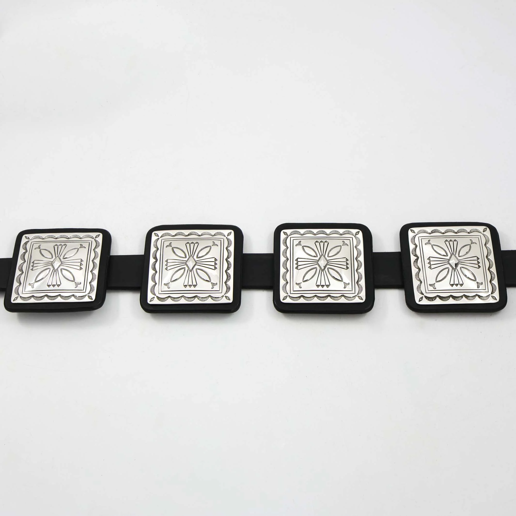 Stamped Silver Concha Belt - Image 6