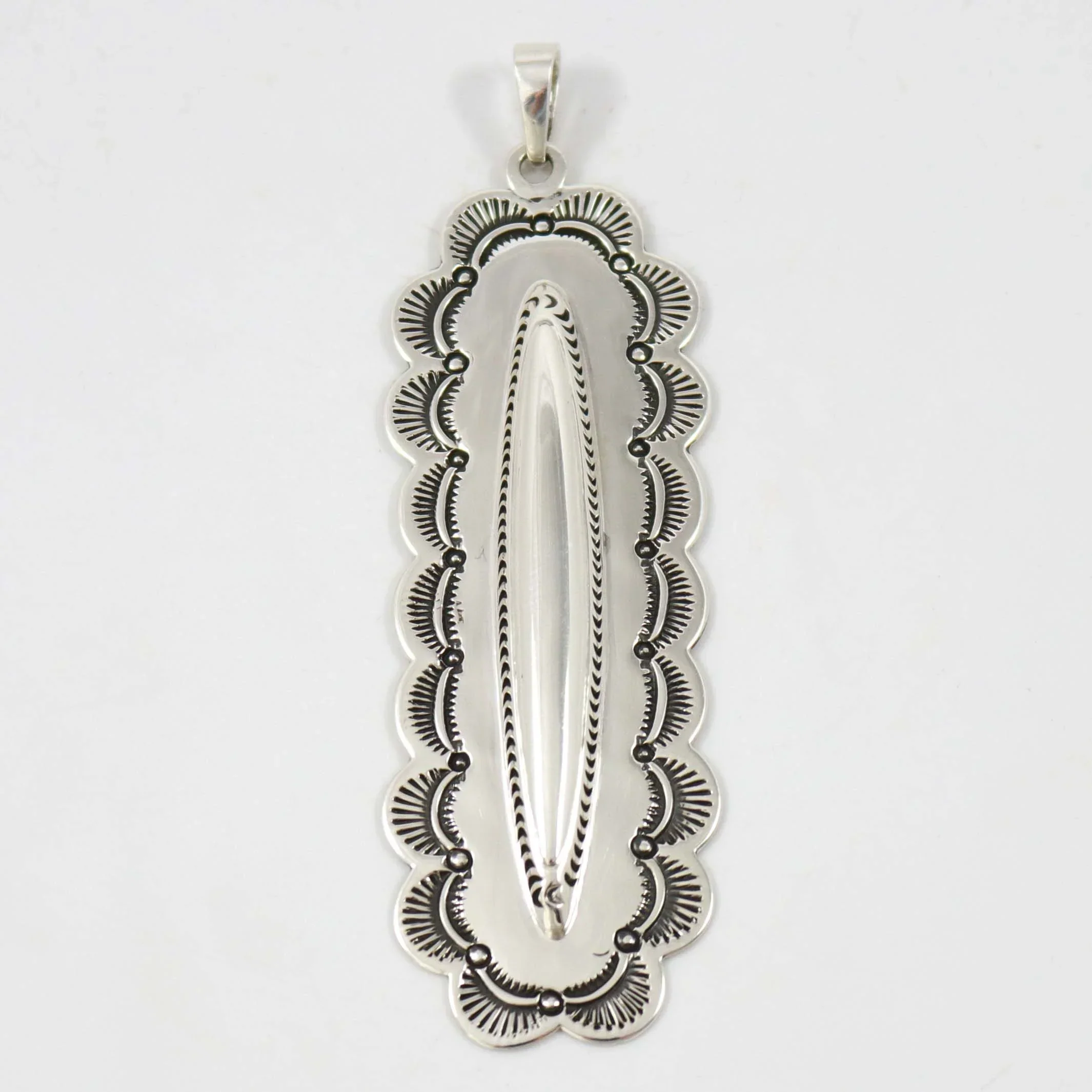 Stamped Silver Pendant