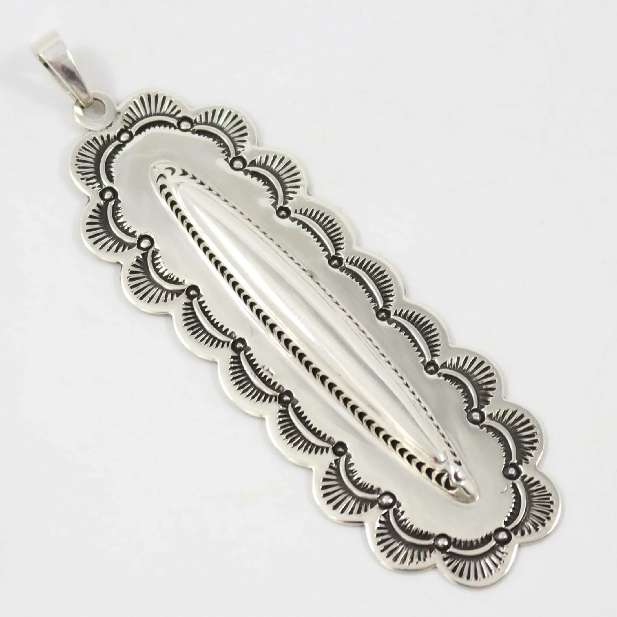 Stamped Silver Pendant - Image 2