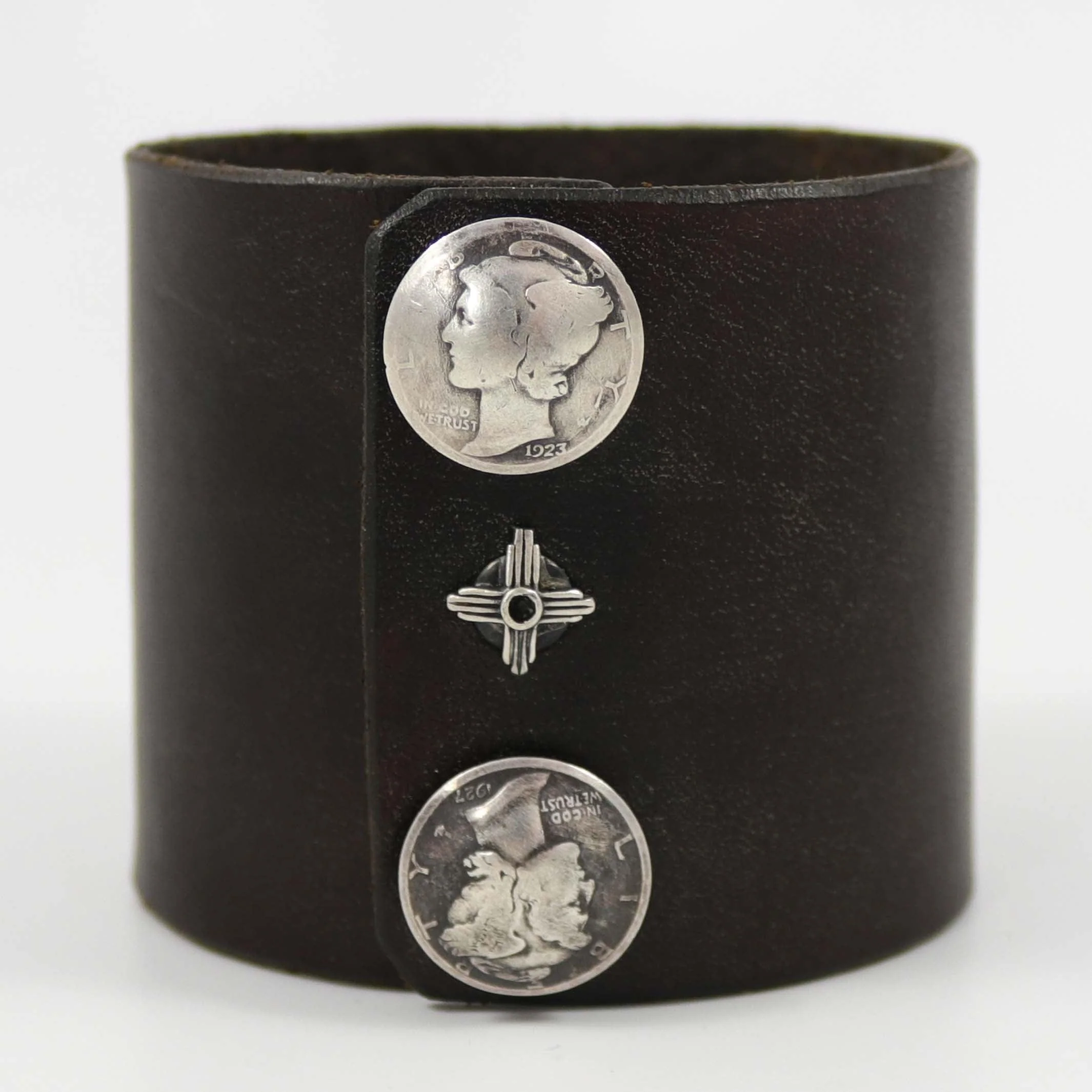 Sugilite and Turquoise Leather Cuff - Image 4