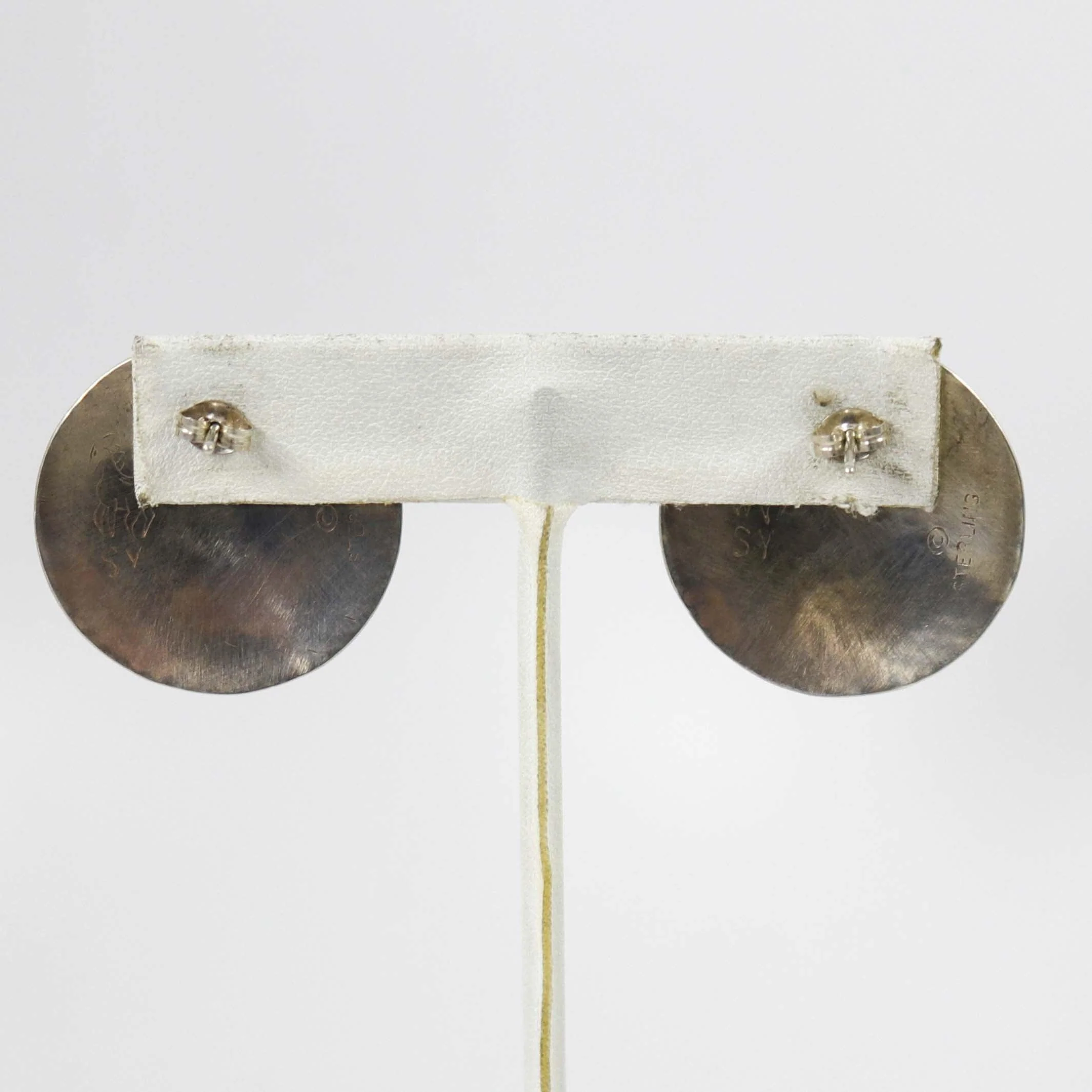 Textured Silver Earrings - Image 2