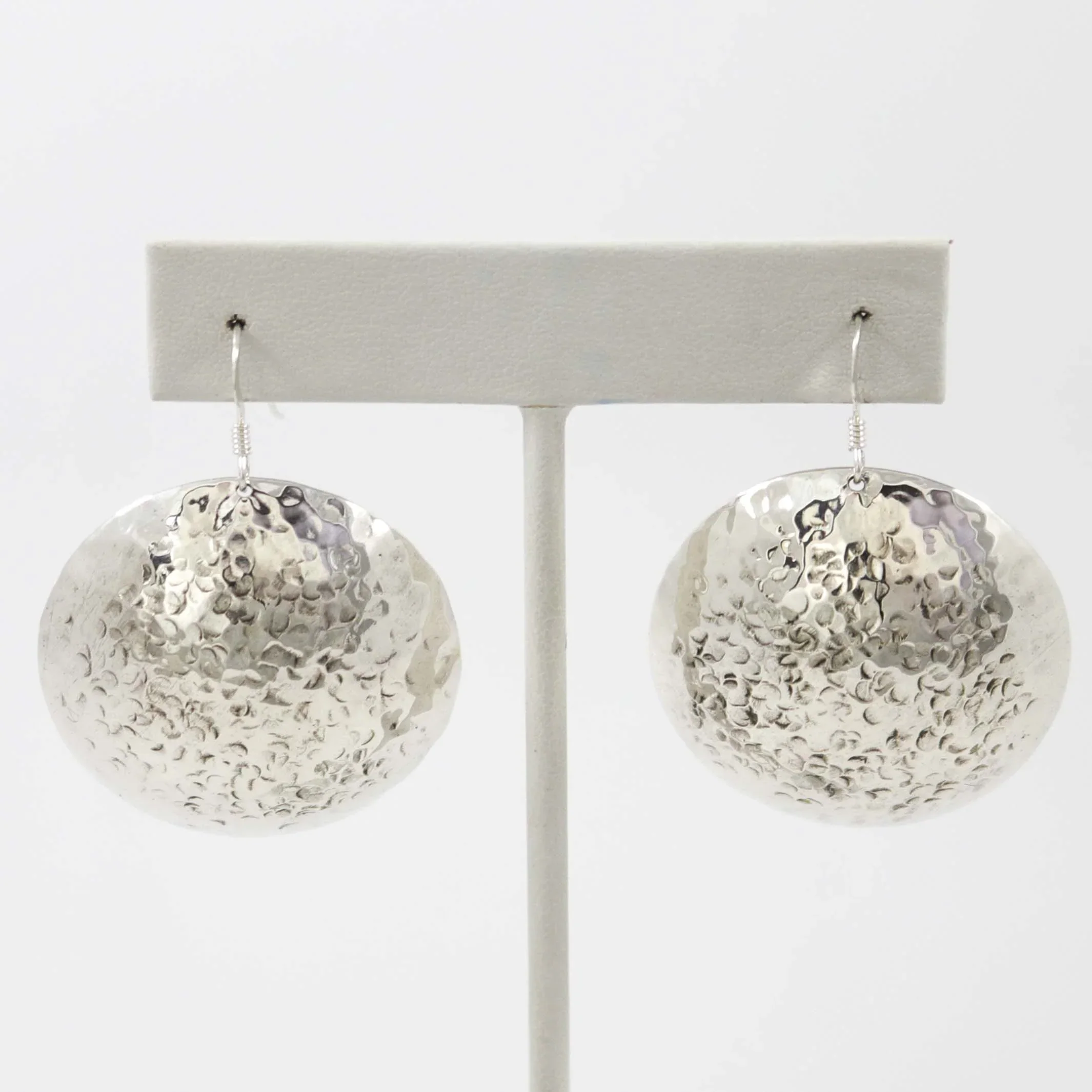 Textured Silver Earrings