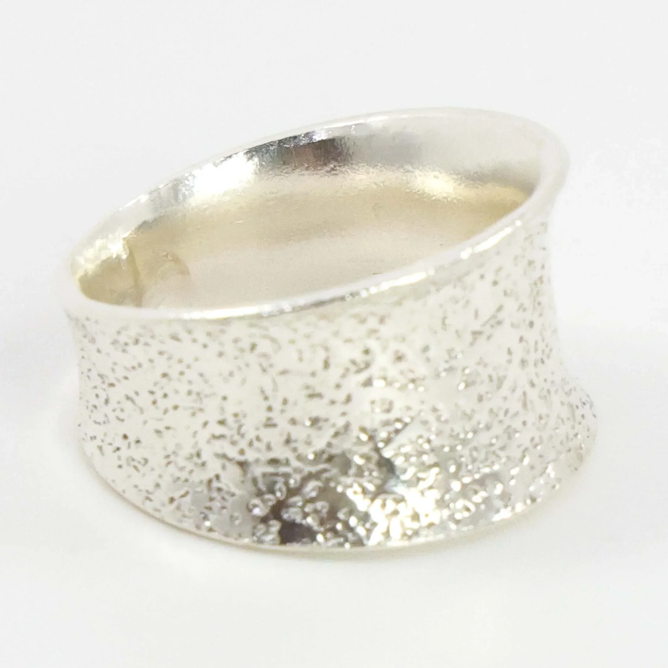 Textured Silver Ring - Image 2