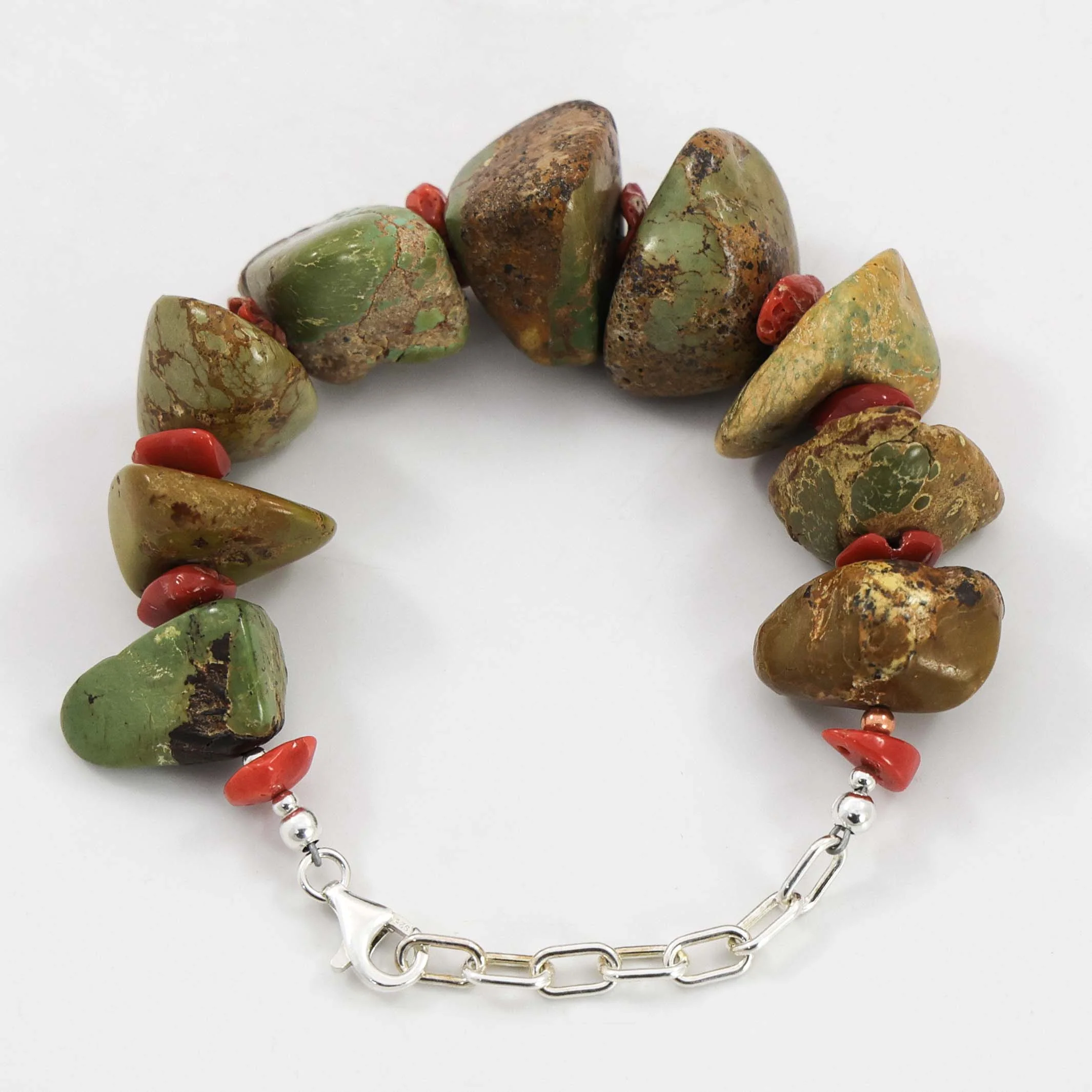 Turquoise and Coral Bracelet - Image 3