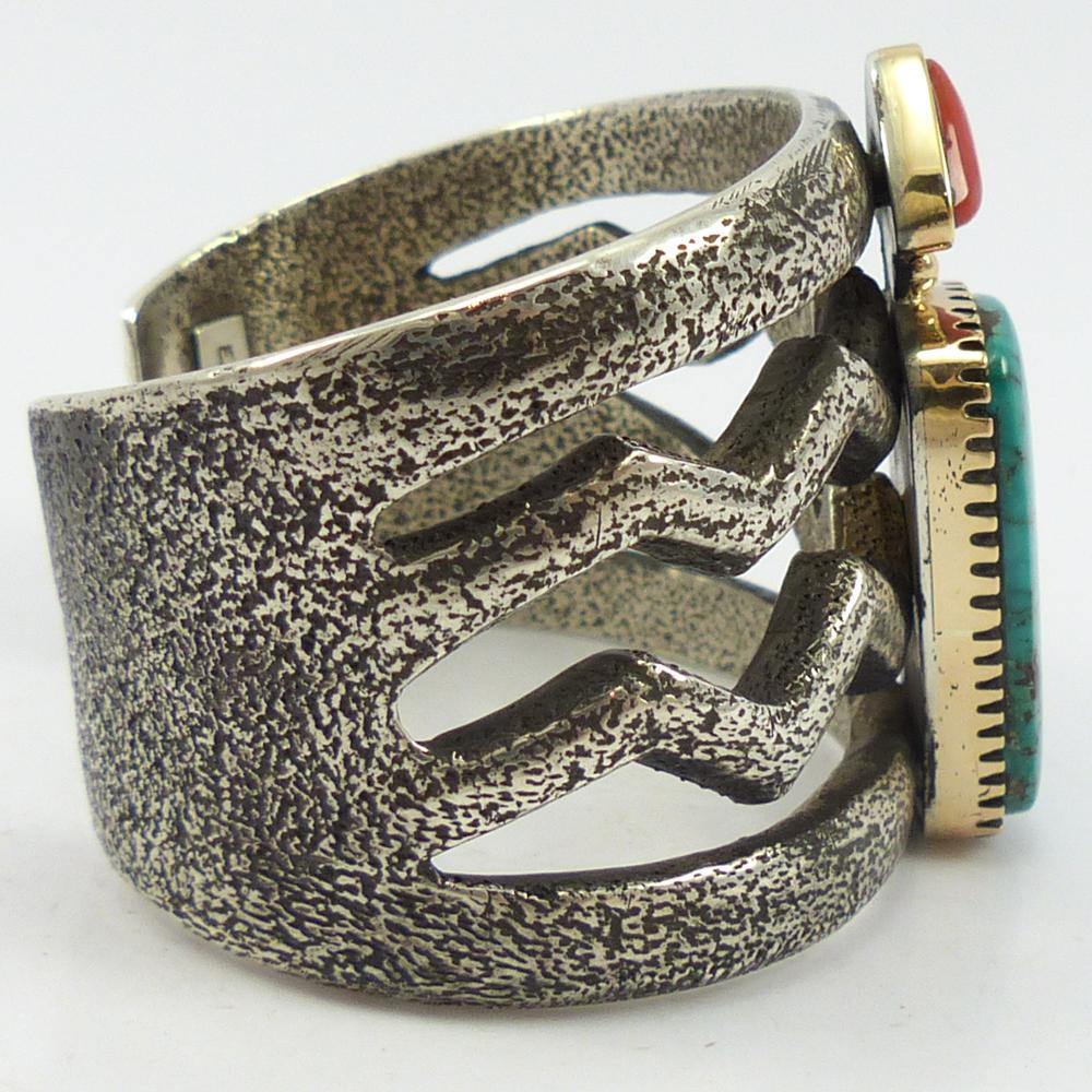 Turquoise and Coral Cuff - Image 4