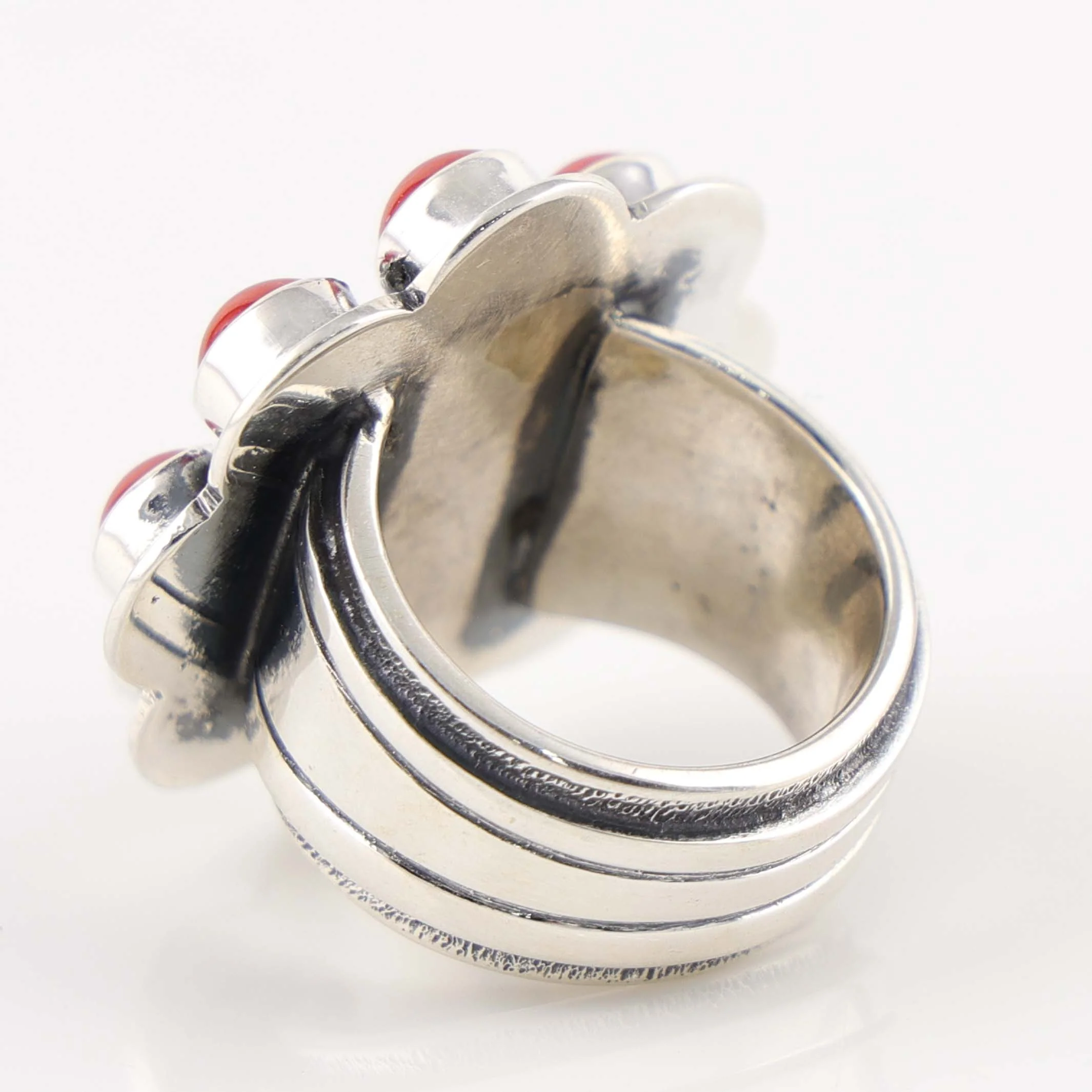 Turquoise and Coral Ring - Image 3