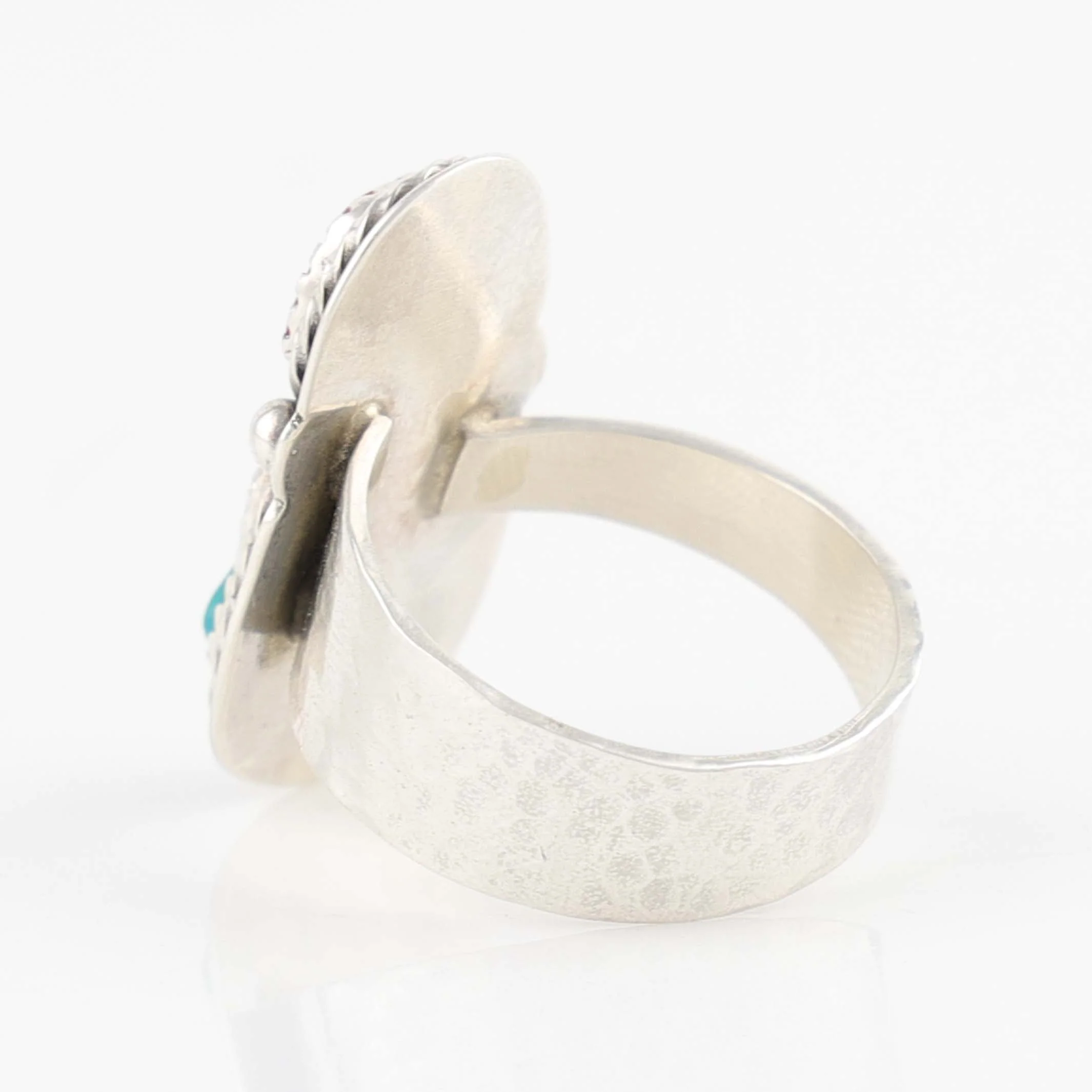 Turquoise and Coral Ring - Image 3