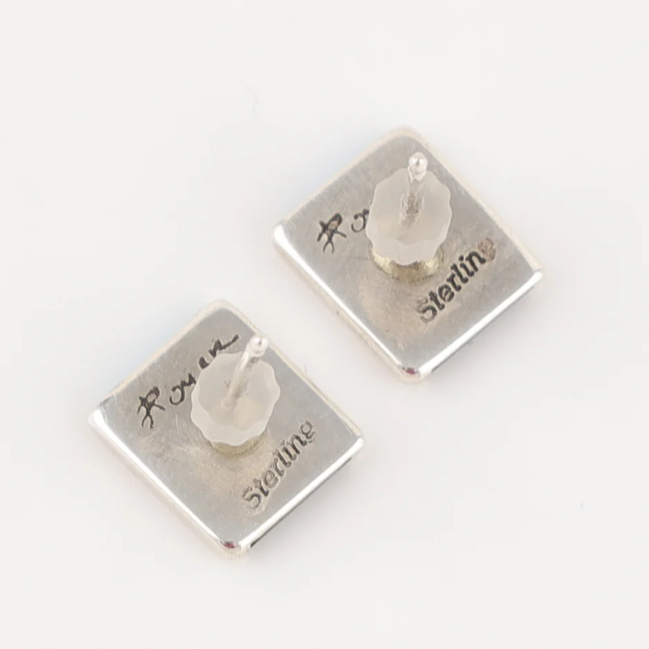 Turquoise and Jet Earrings - Image 2