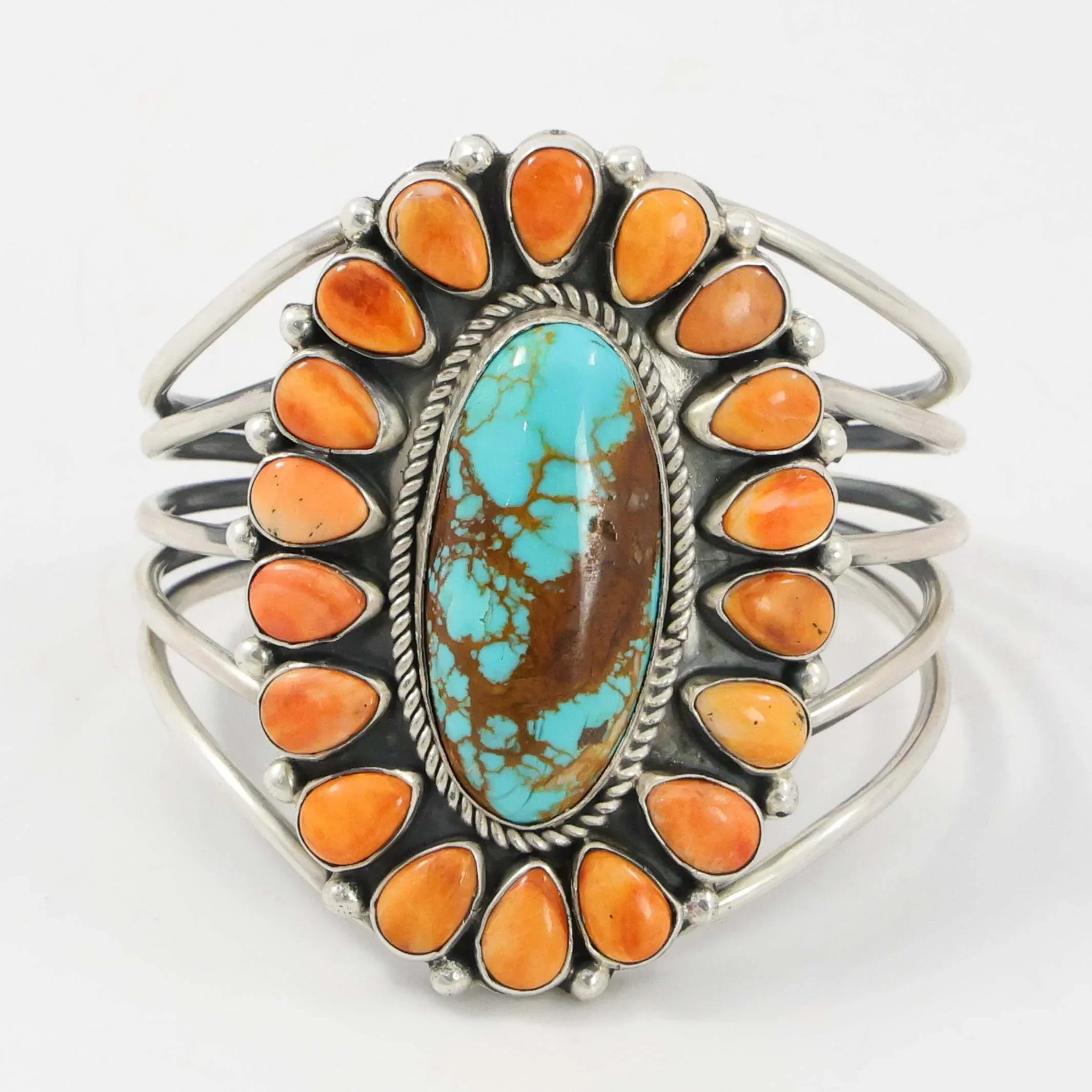 Turquoise and Spiny Oyster Cuff - Image 2