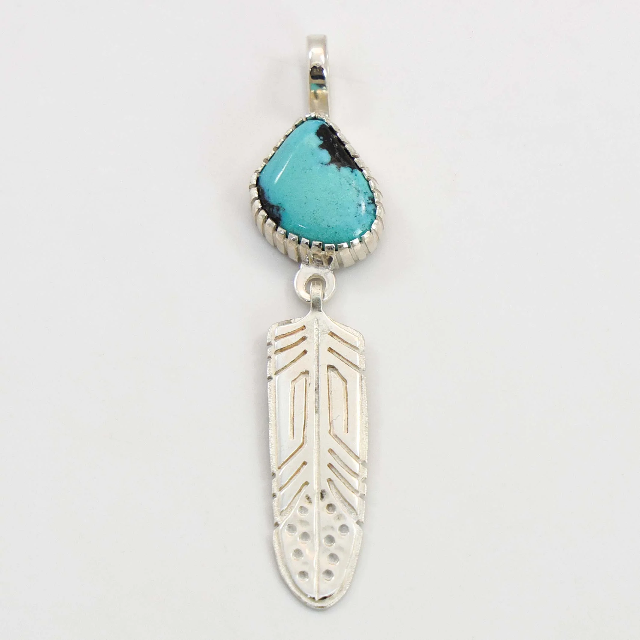 Turquoise Feather Pendant