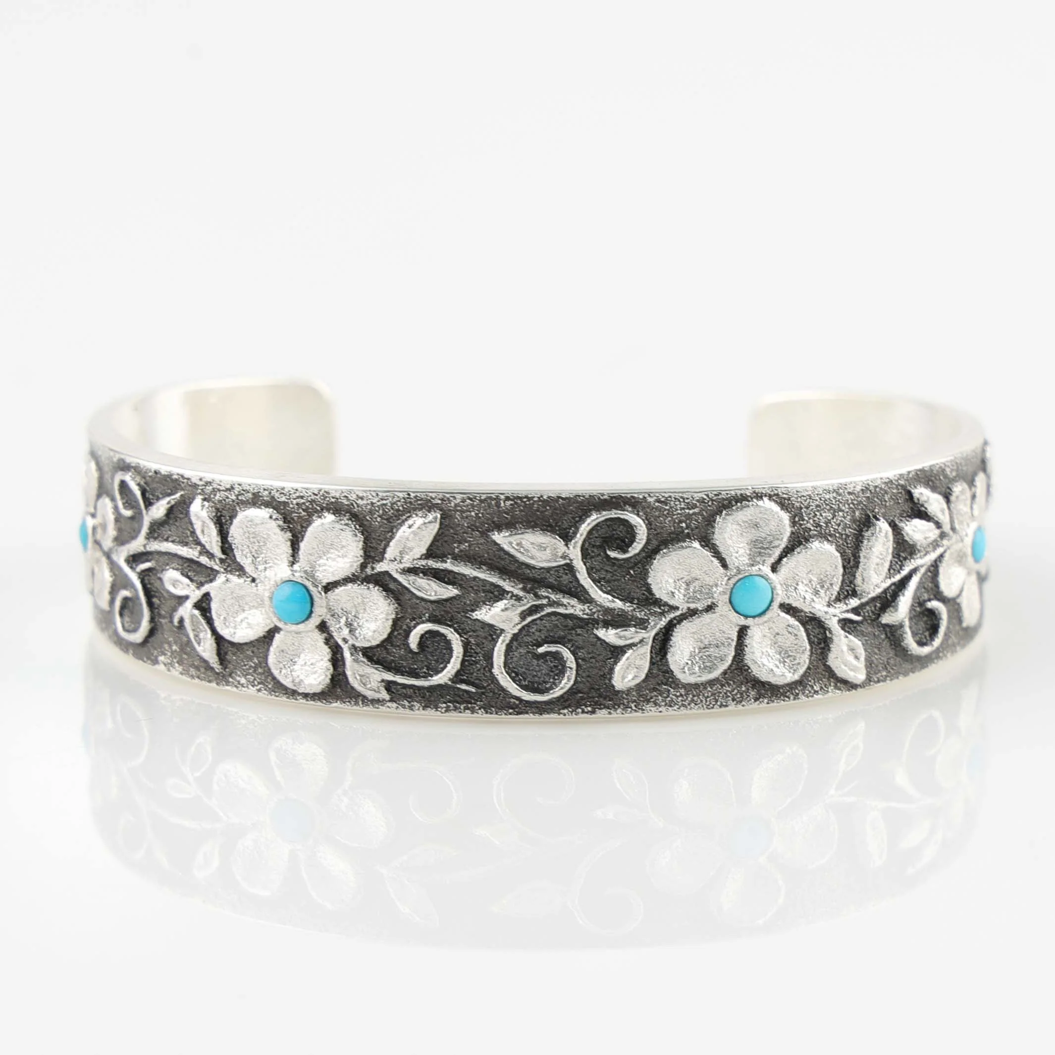Turquoise Flower Cuff