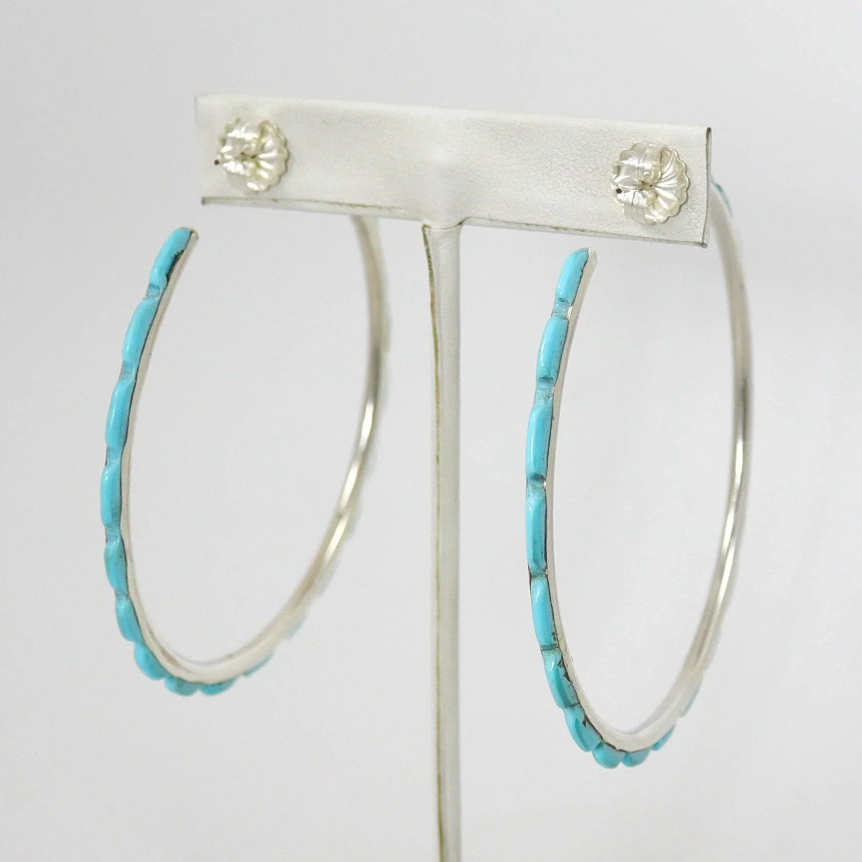 Turquoise Hoop Earrings - Image 3