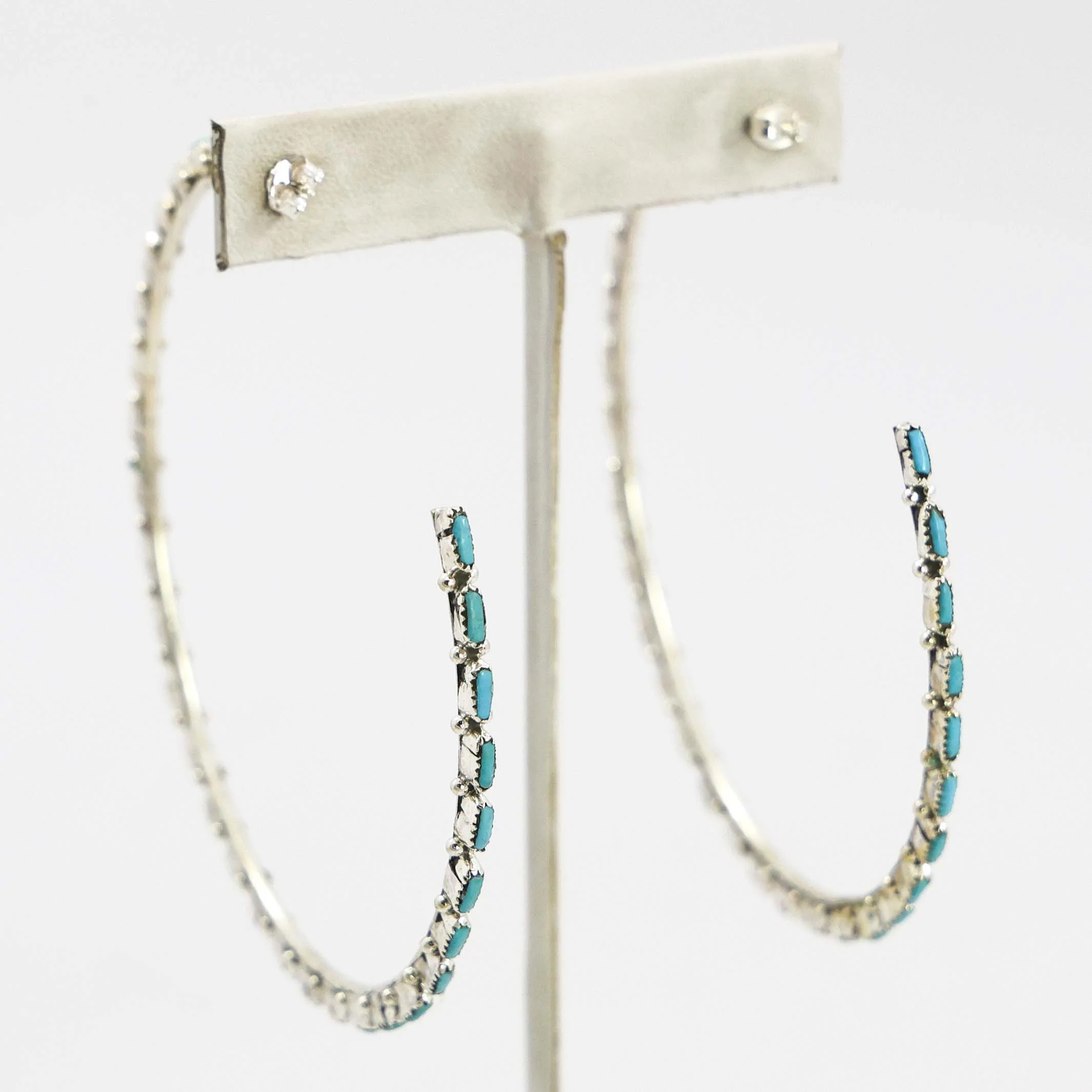 Turquoise Hoop Earrings - Image 3