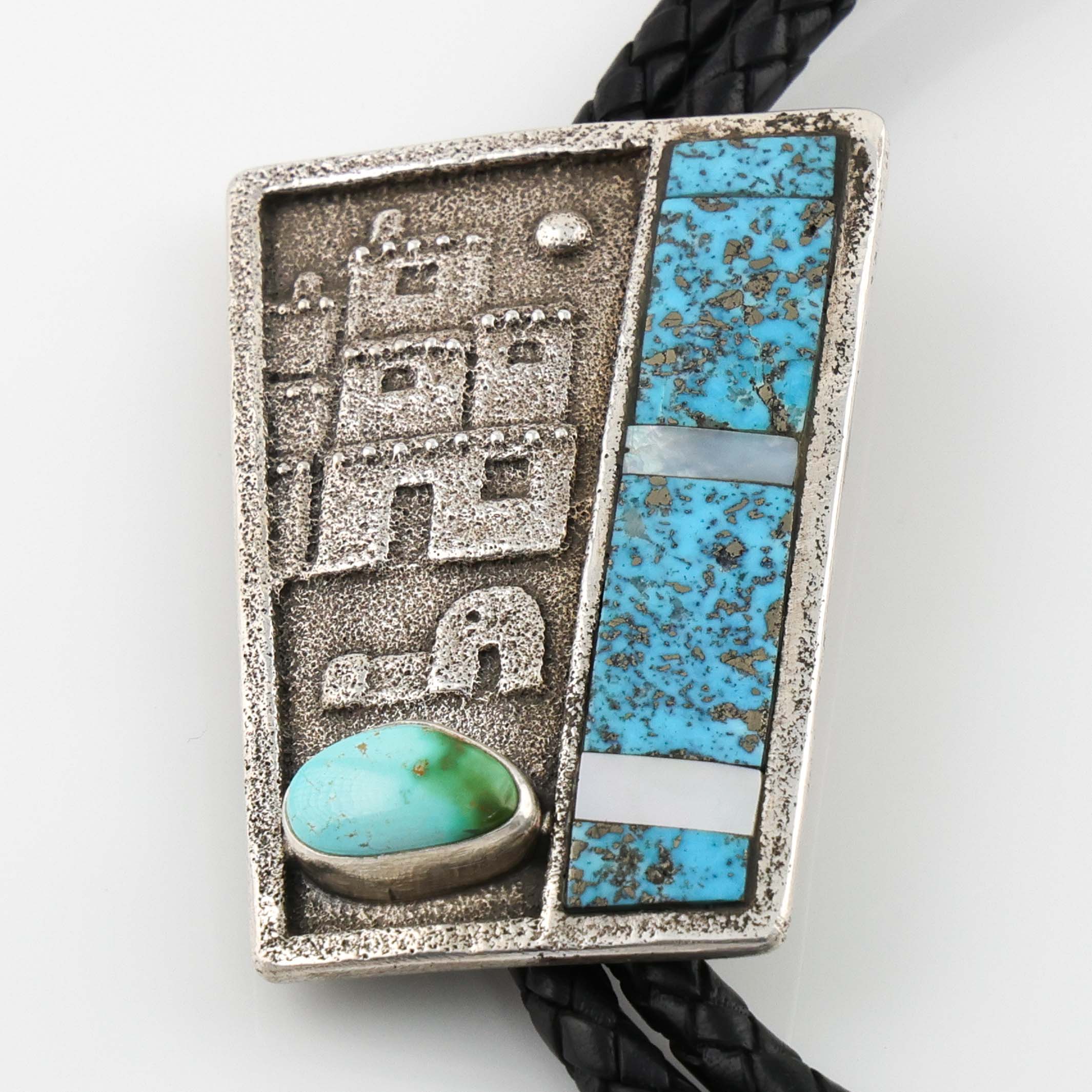 Turquoise Pueblo Bola Tie