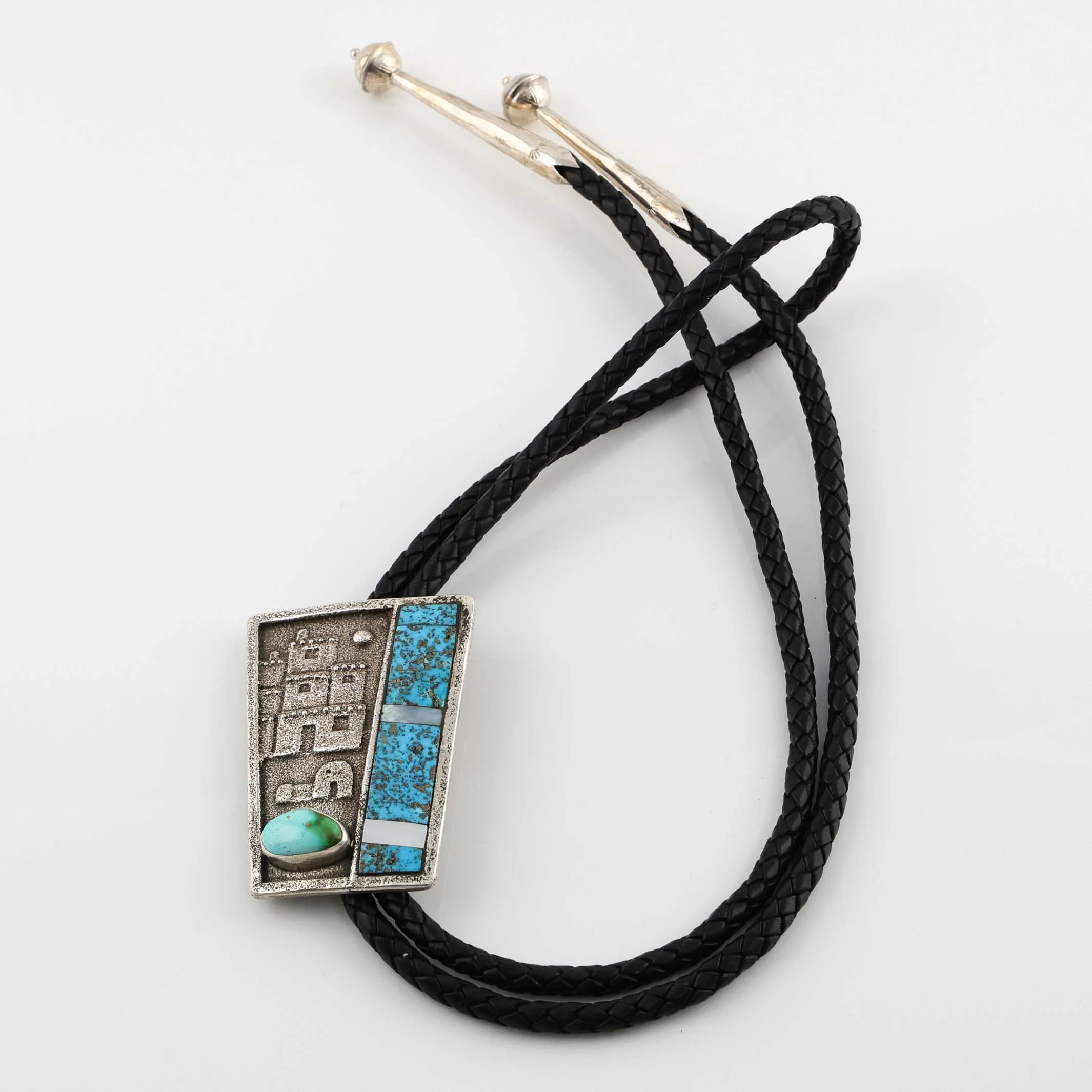 Turquoise Pueblo Bola Tie - Image 2