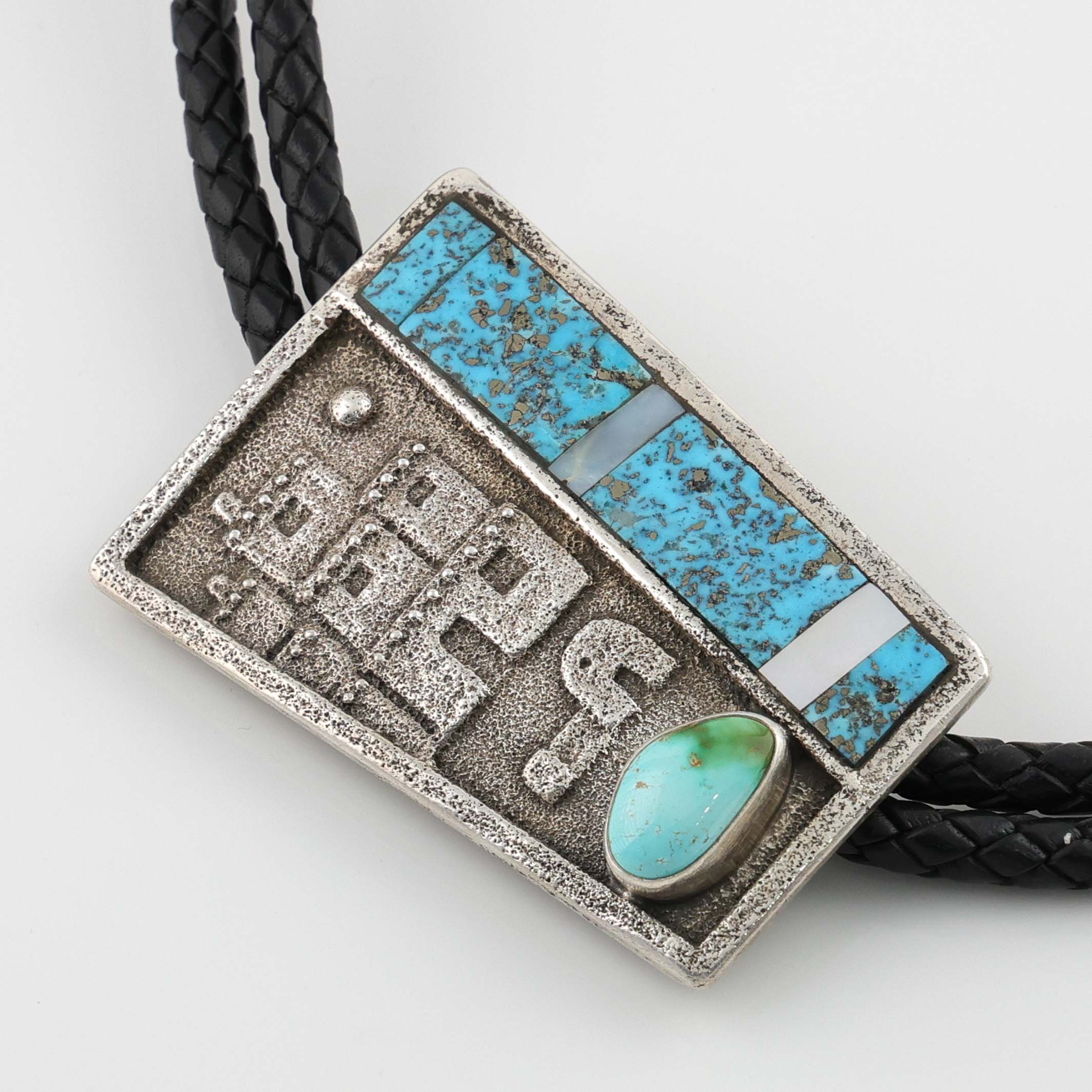 Turquoise Pueblo Bola Tie - Image 3