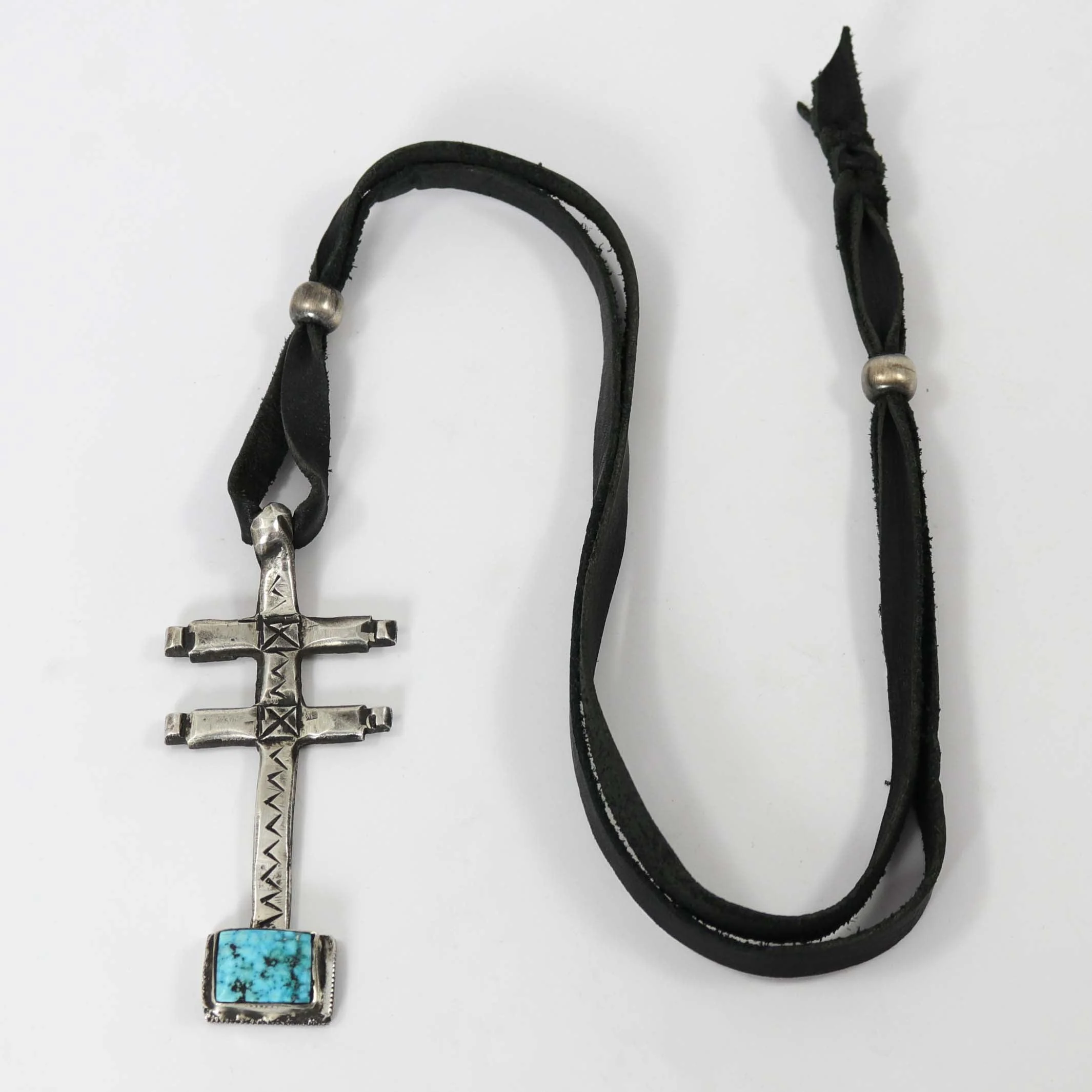 Turquoise Pueblo Cross Pendant - Image 2