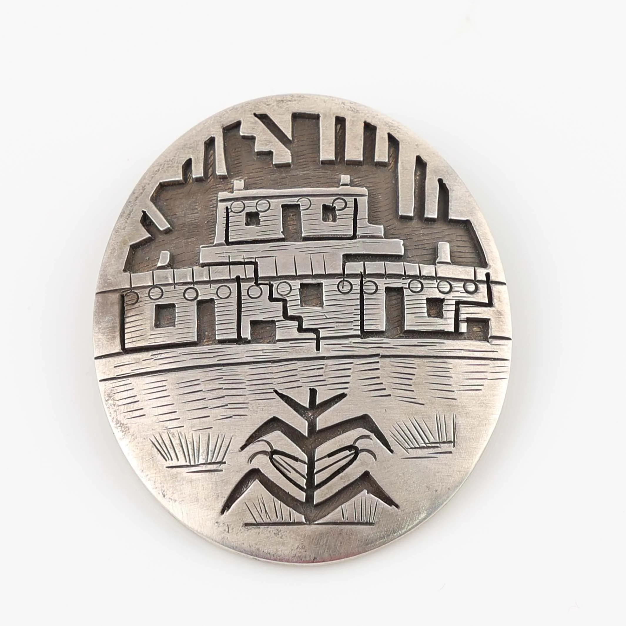 Village Scene Pin and Pendant