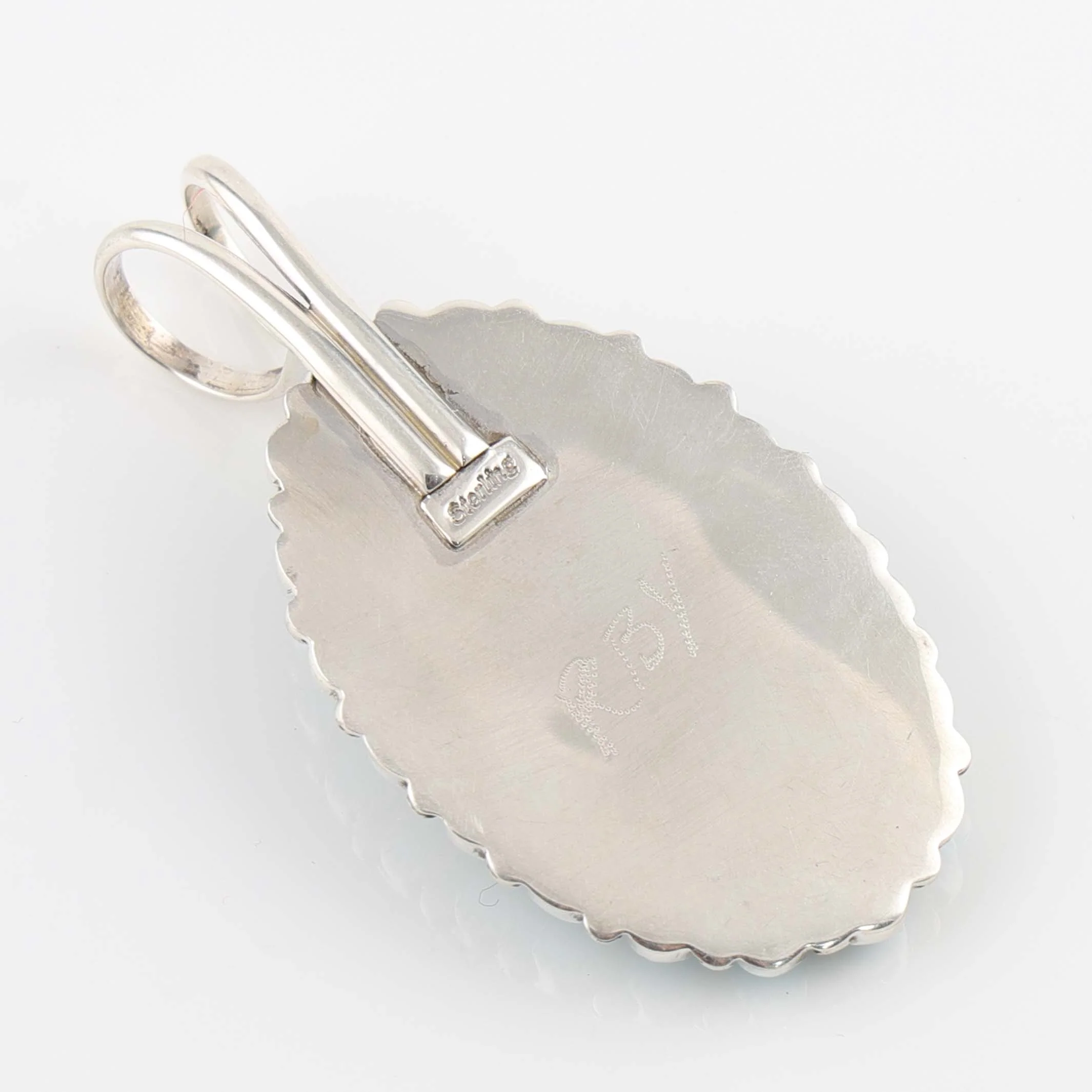 White Buffalo and Turquoise Pendant - Image 3